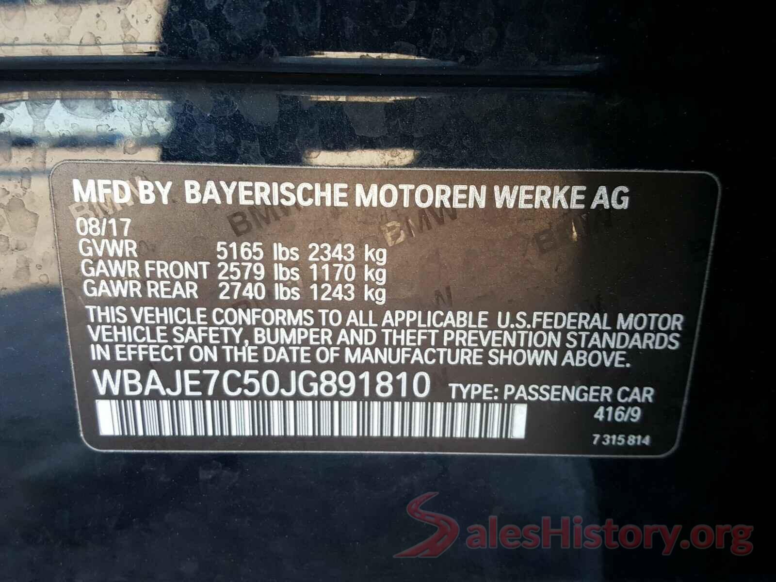 WBAJE7C50JG891810 2018 BMW 5 SERIES