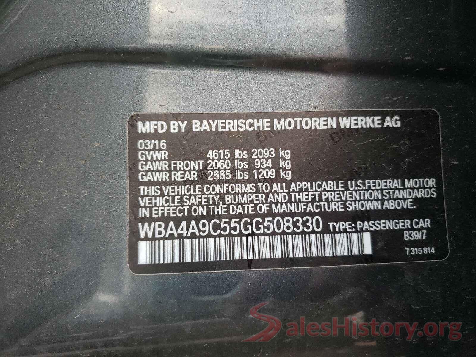 WBA4A9C55GG508330 2016 BMW 4 SERIES