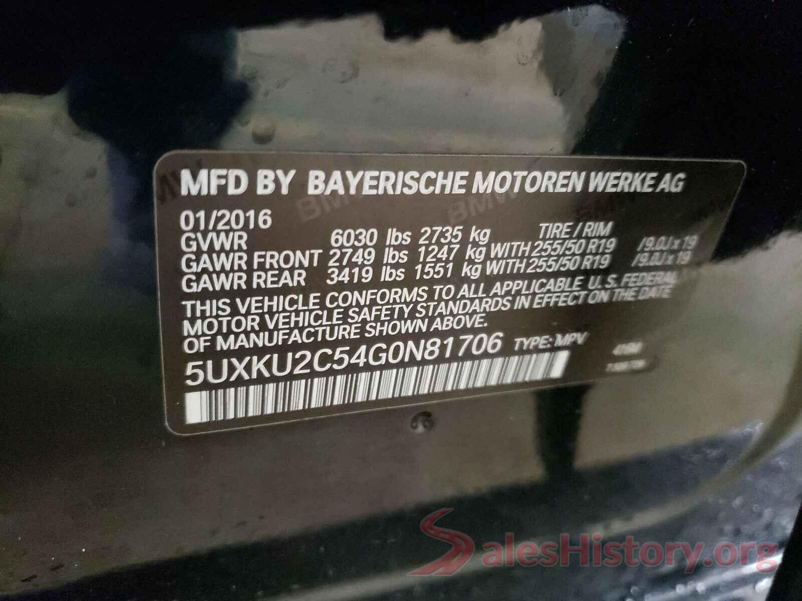 5UXKU2C54G0N81706 2016 BMW X6