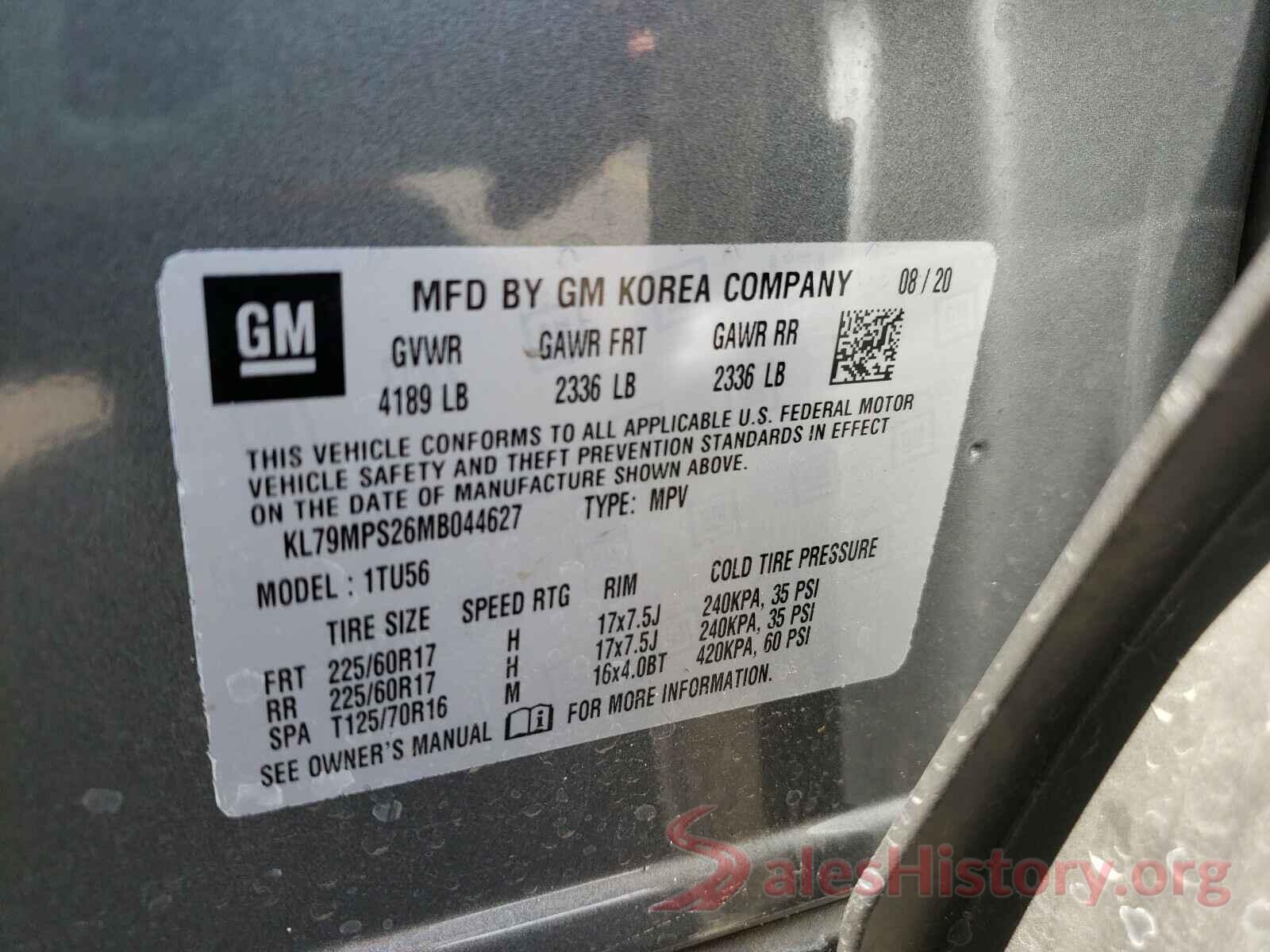 KL79MPS26MB044627 2021 CHEVROLET TRAILBLAZE