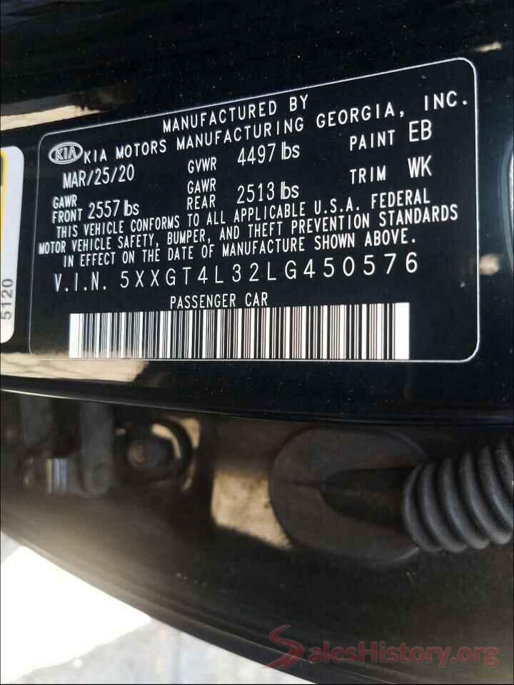 5XXGT4L32LG450576 2020 KIA OPTIMA