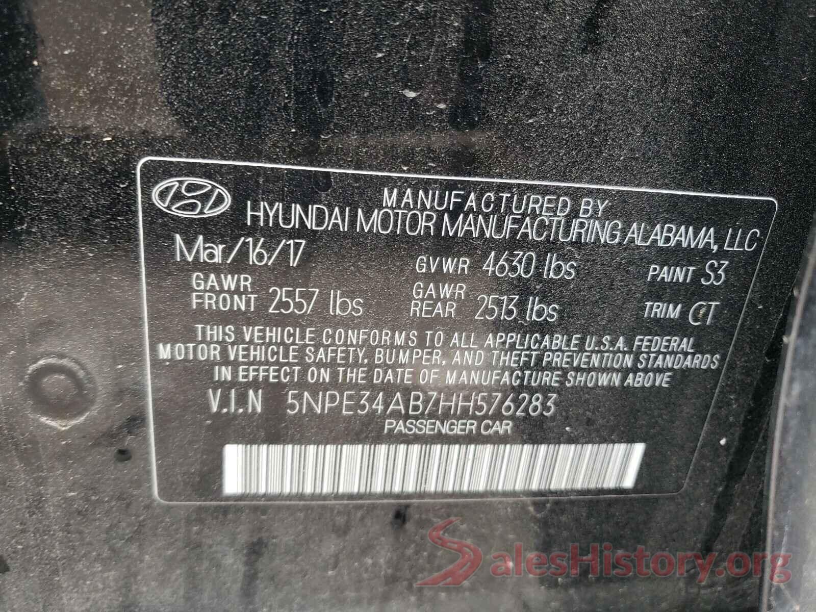 5NPE34AB7HH576283 2017 HYUNDAI SONATA