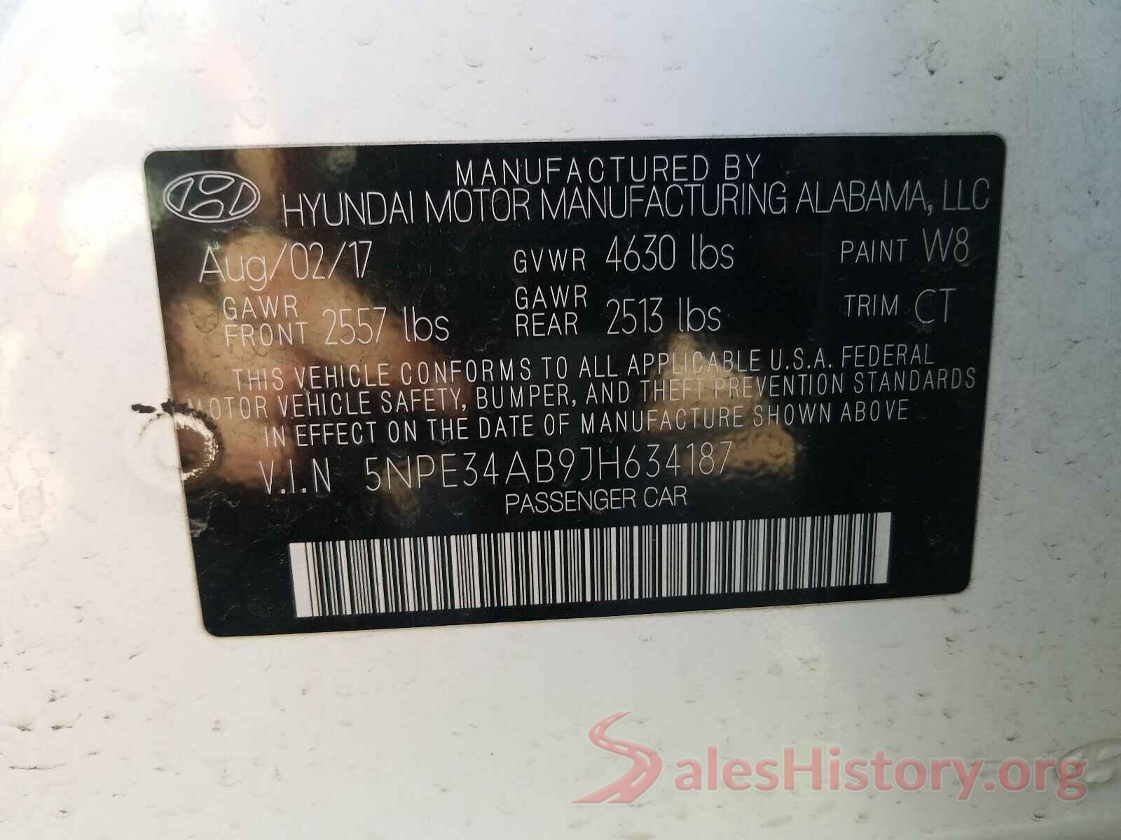 5NPE34AB9JH634187 2018 HYUNDAI SONATA