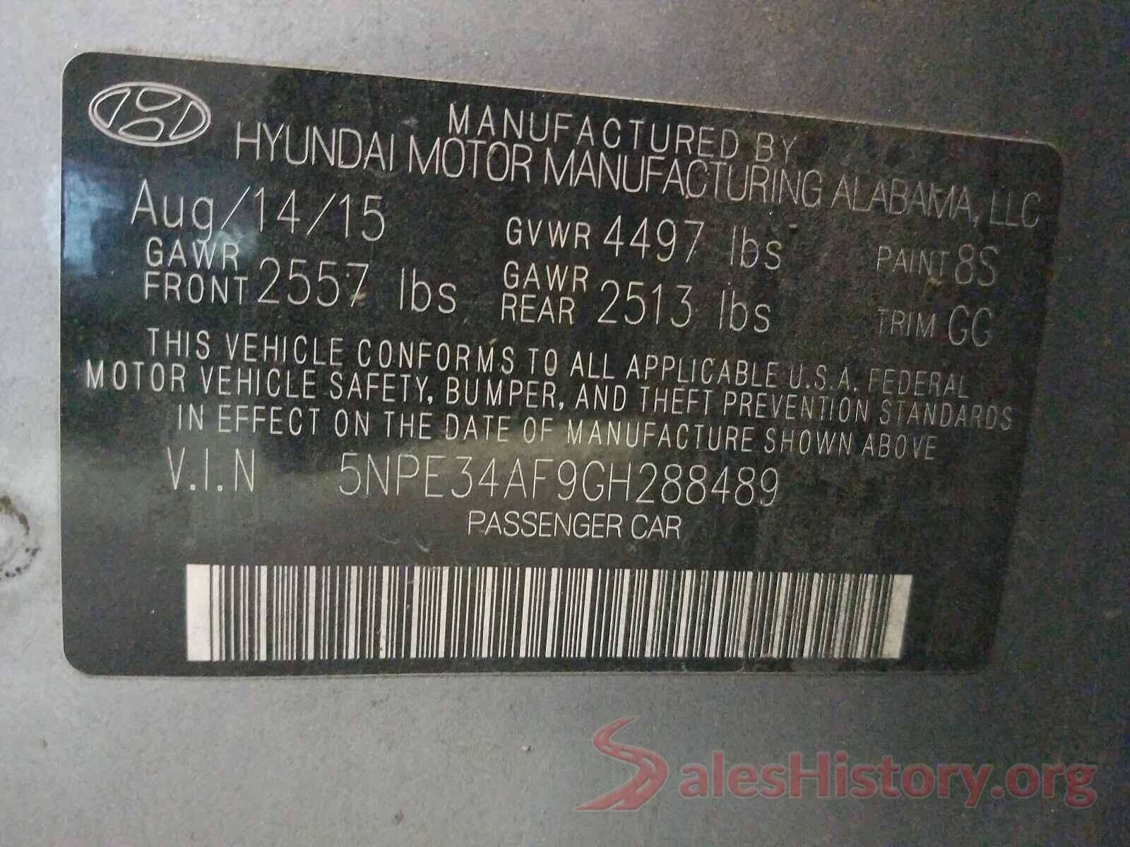 5NPE34AF9GH288489 2016 HYUNDAI SONATA