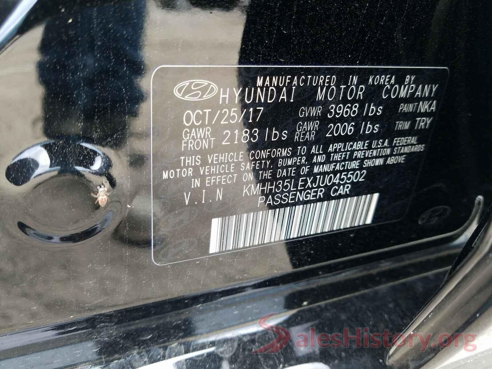 KMHH35LEXJU045502 2018 HYUNDAI ELANTRA