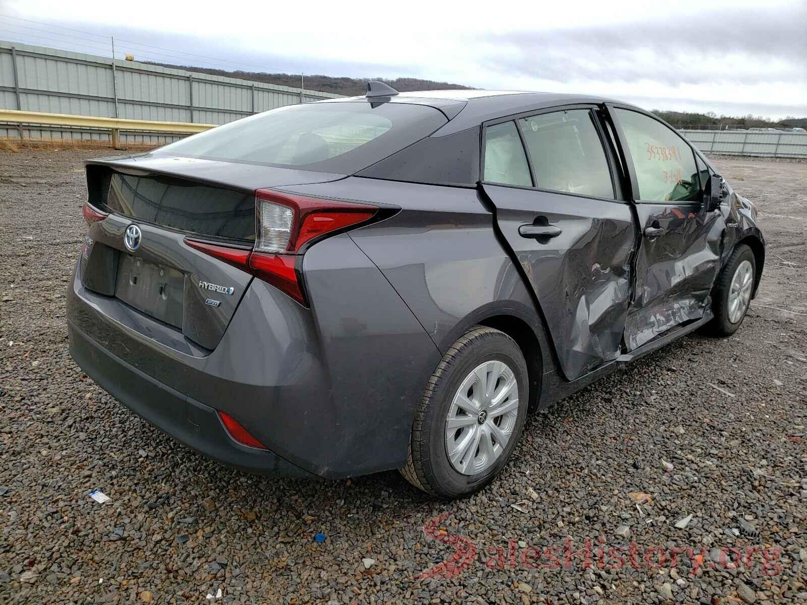 JTDKARFU4K3076665 2019 TOYOTA PRIUS