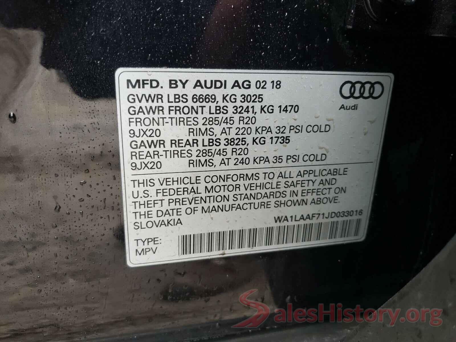 WA1LAAF71JD033016 2018 AUDI Q7