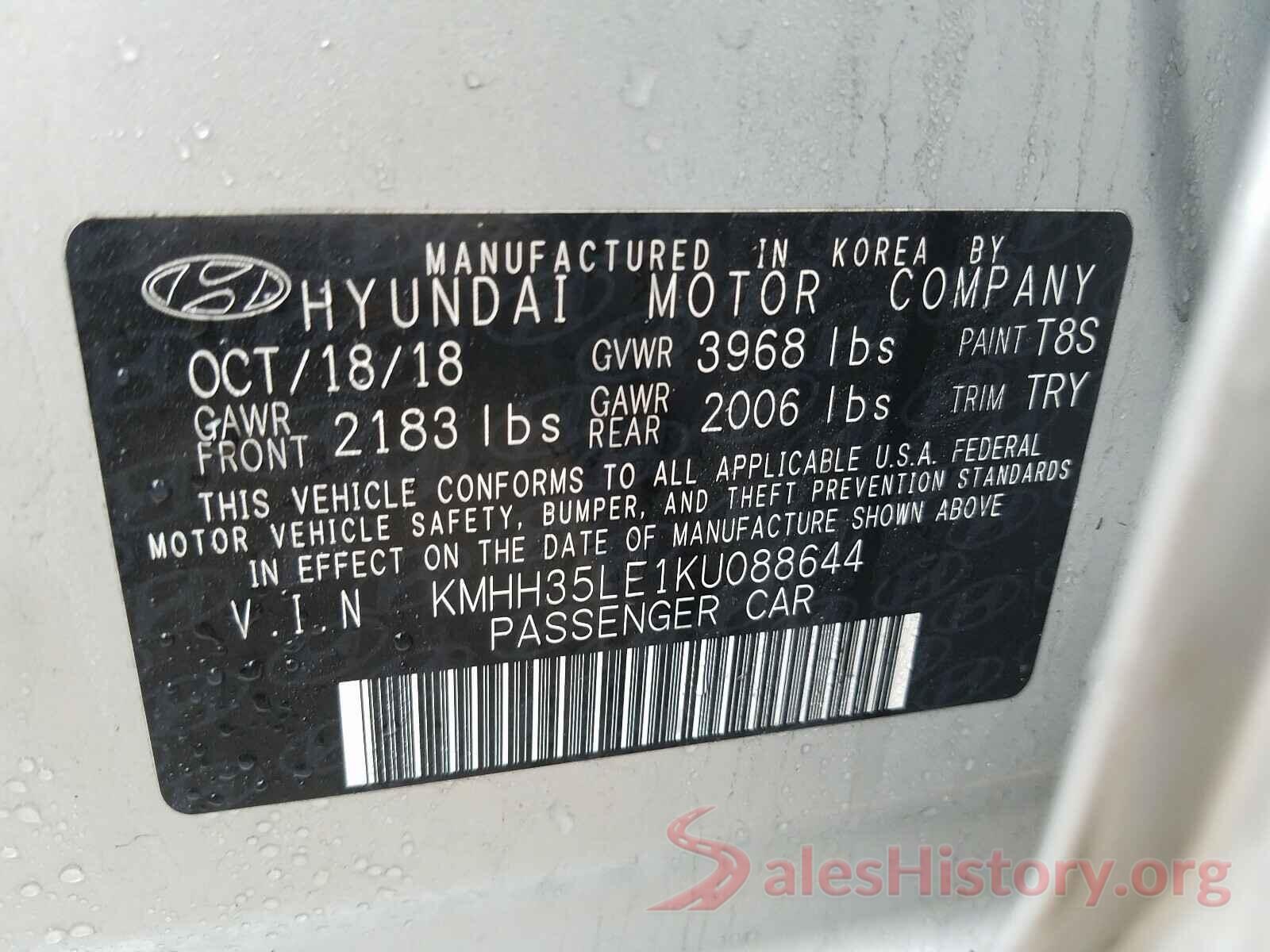 KMHH35LE1KU088644 2019 HYUNDAI ELANTRA