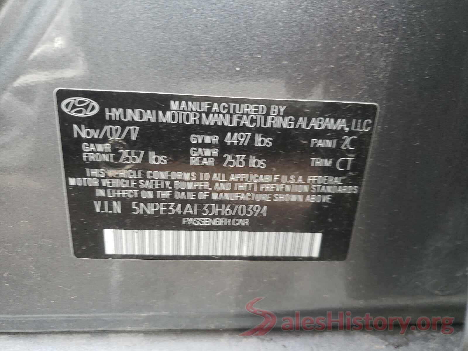 5NPE34AF3JH670394 2018 HYUNDAI SONATA