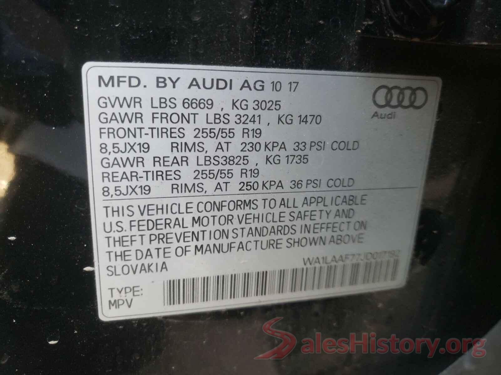 WA1LAAF77JD017192 2018 AUDI Q7