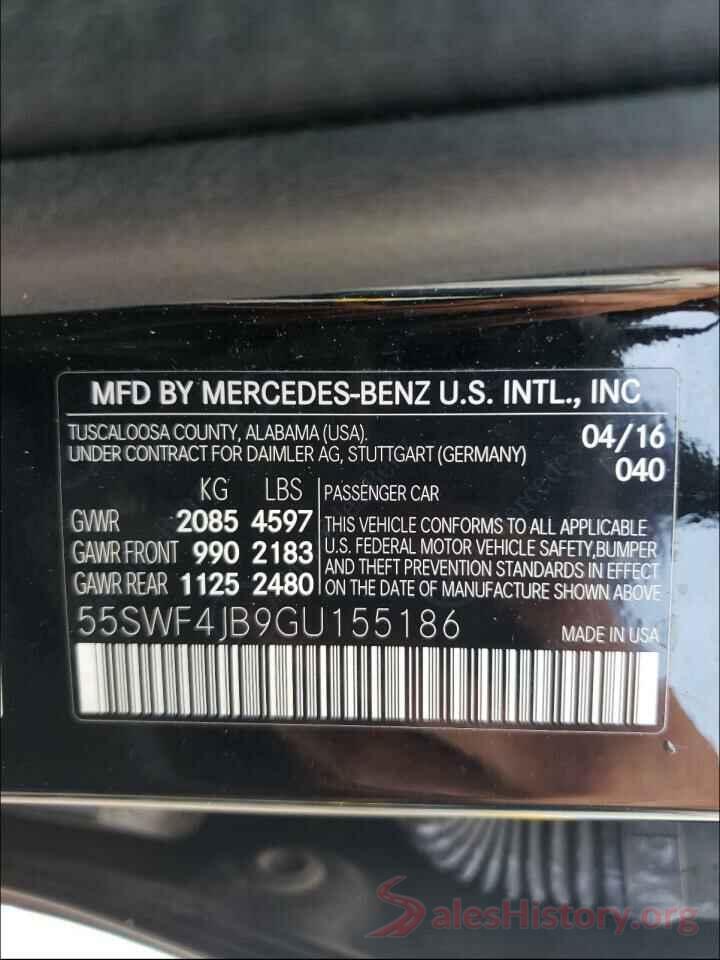 55SWF4JB9GU155186 2016 MERCEDES-BENZ C CLASS