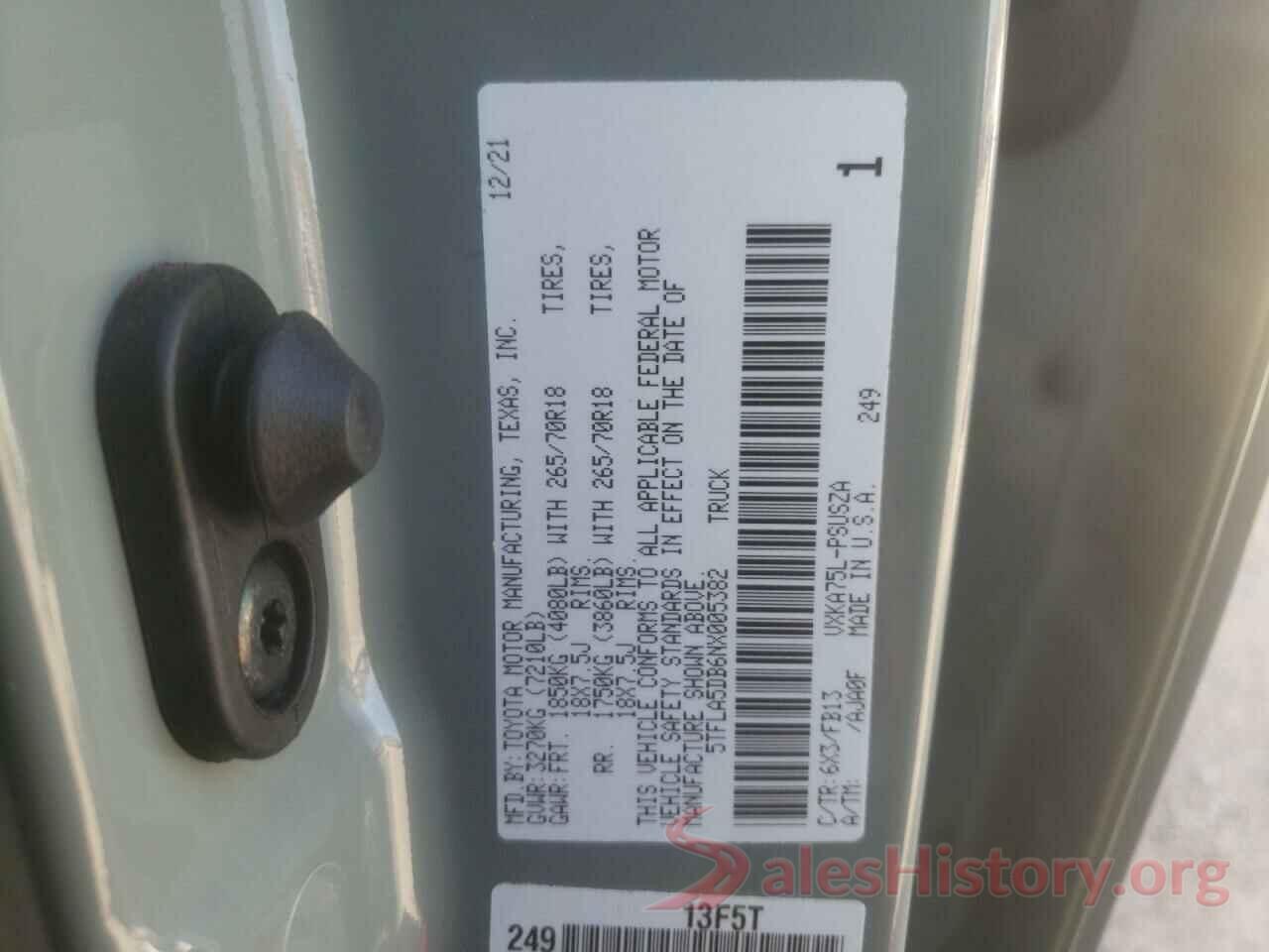 5TFLA5DB6NX005382 2022 TOYOTA TUNDRA