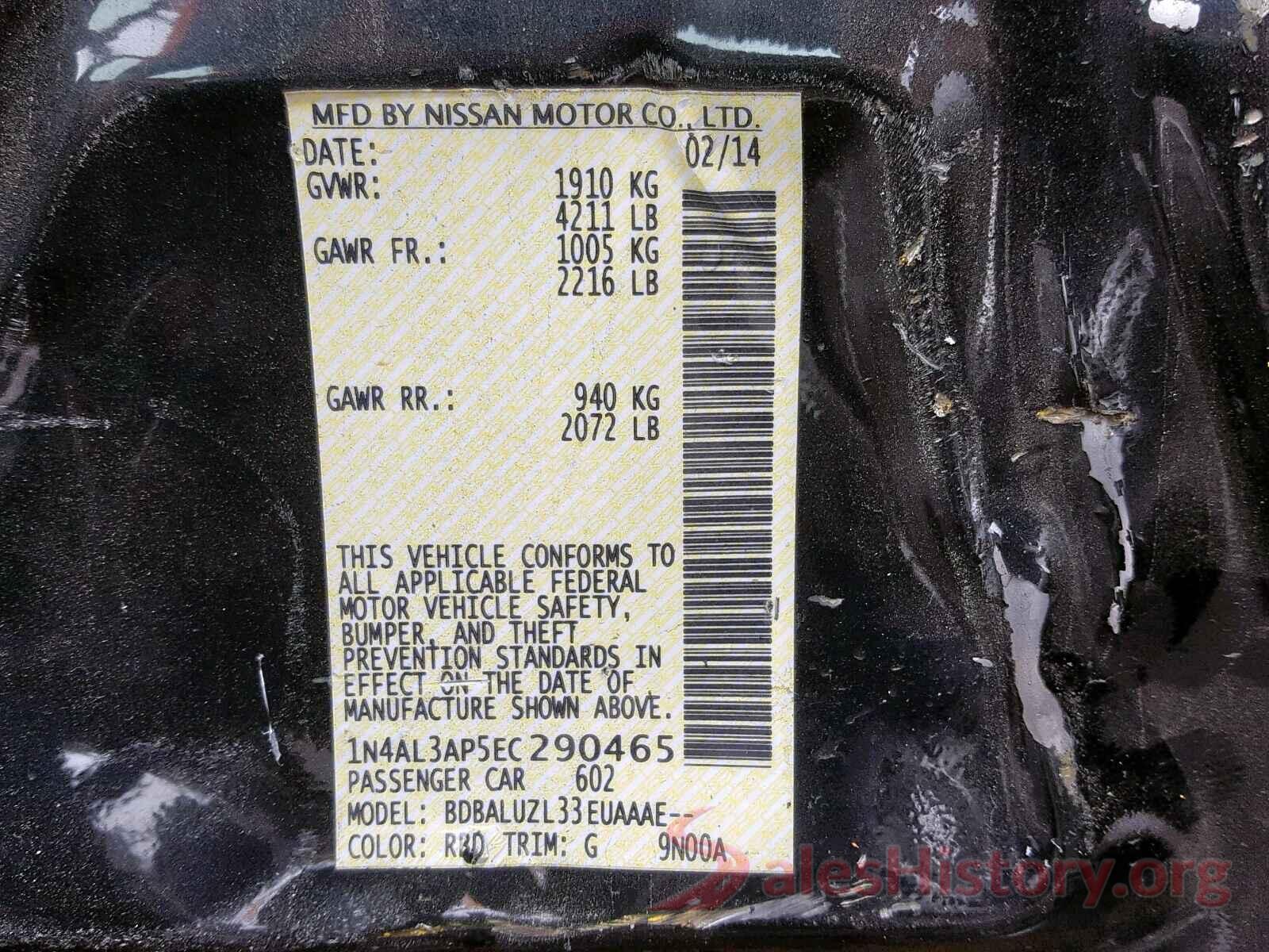 1N4AL3AP5EC290465 2014 NISSAN ALTIMA