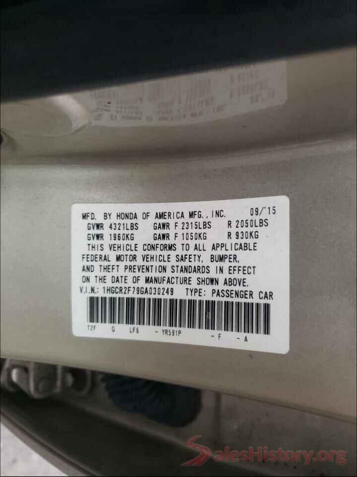 1HGCR2F79GA030249 2016 HONDA ACCORD