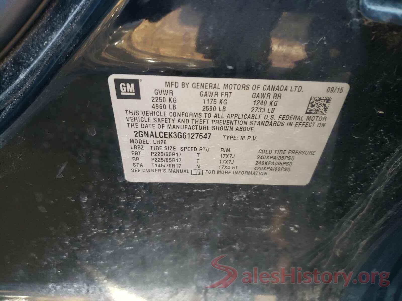 2GNALCEK3G6127647 2016 CHEVROLET EQUINOX