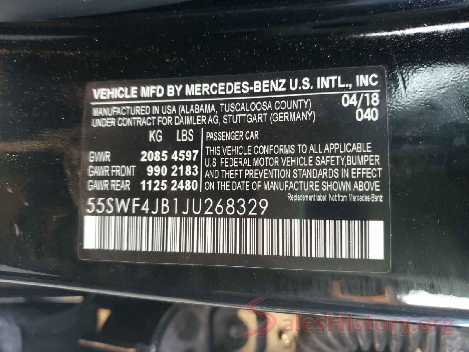 55SWF4JB1JU268329 2018 MERCEDES-BENZ C CLASS