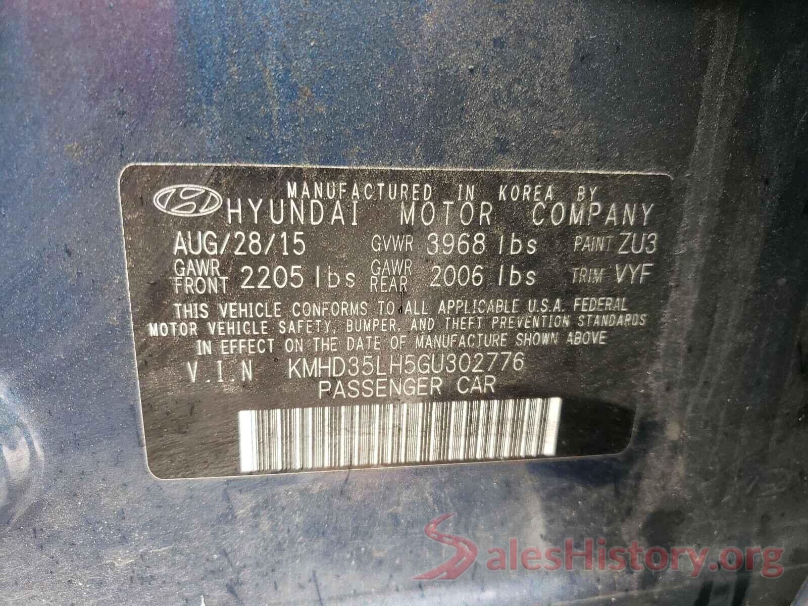 KMHD35LH5GU302776 2018 HYUNDAI ELANTRA