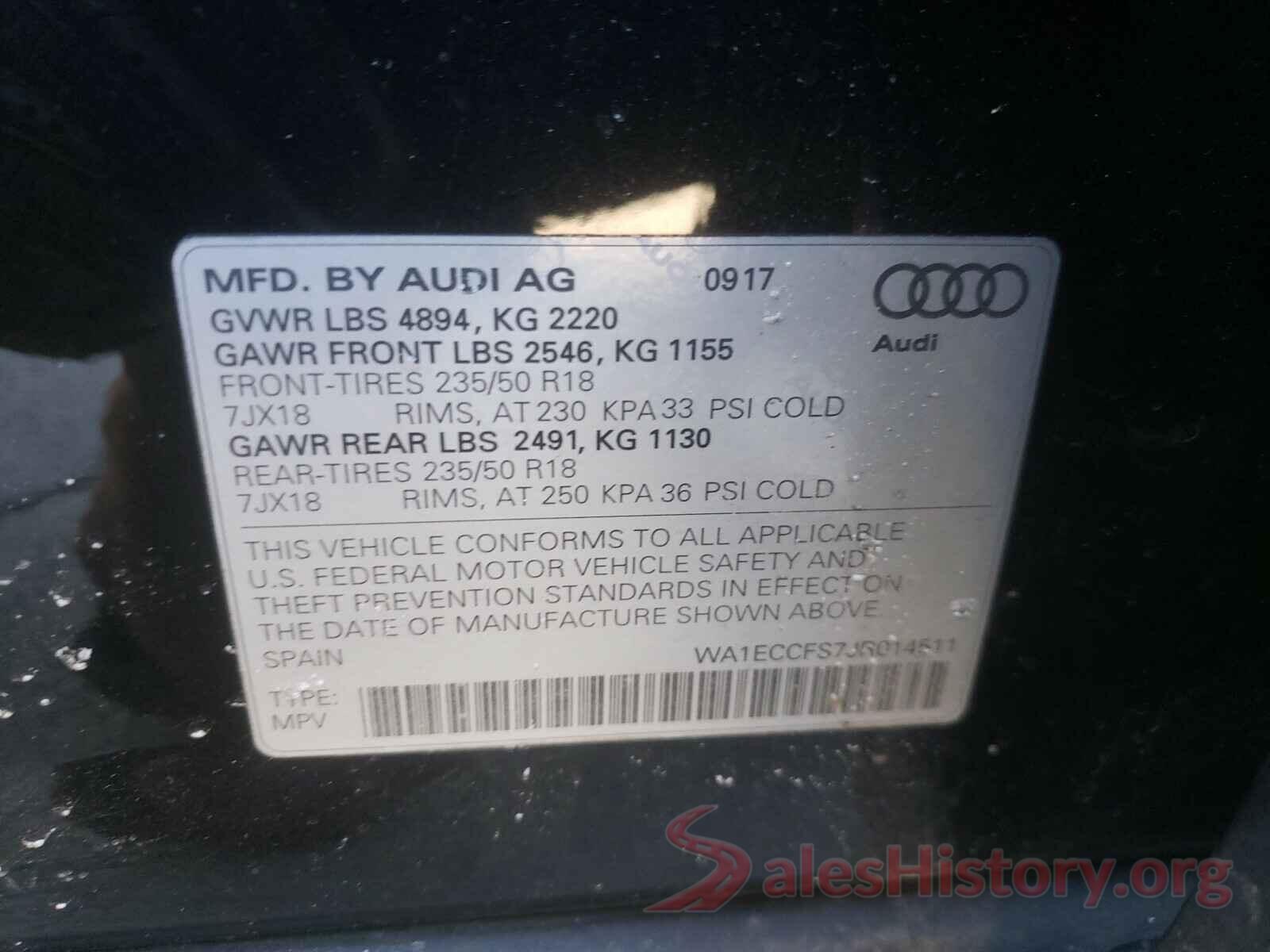 WA1ECCFS7JR014511 2018 AUDI Q3