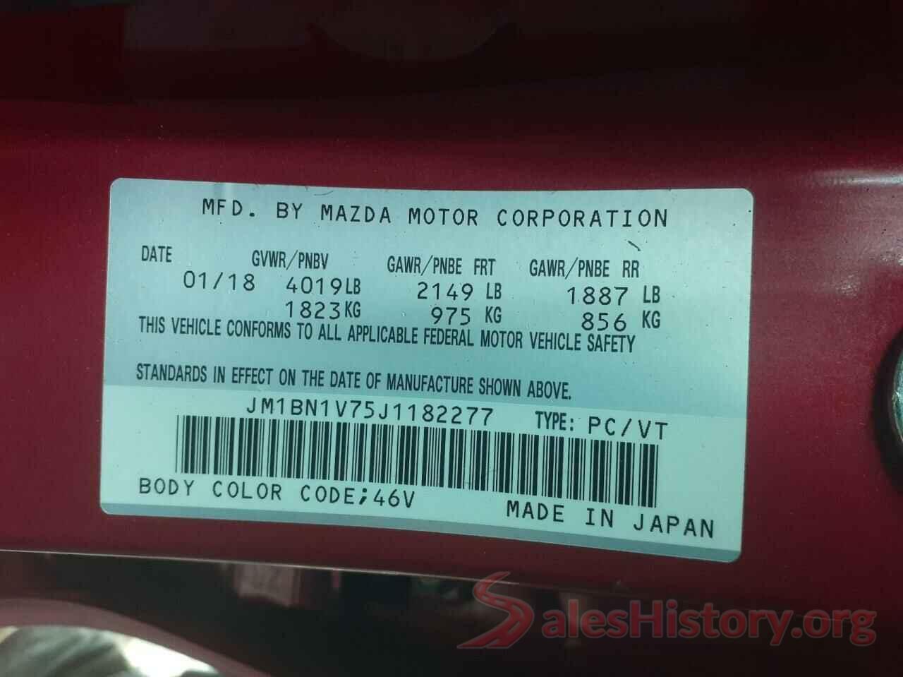 JM1BN1V75J1182277 2018 MAZDA 3