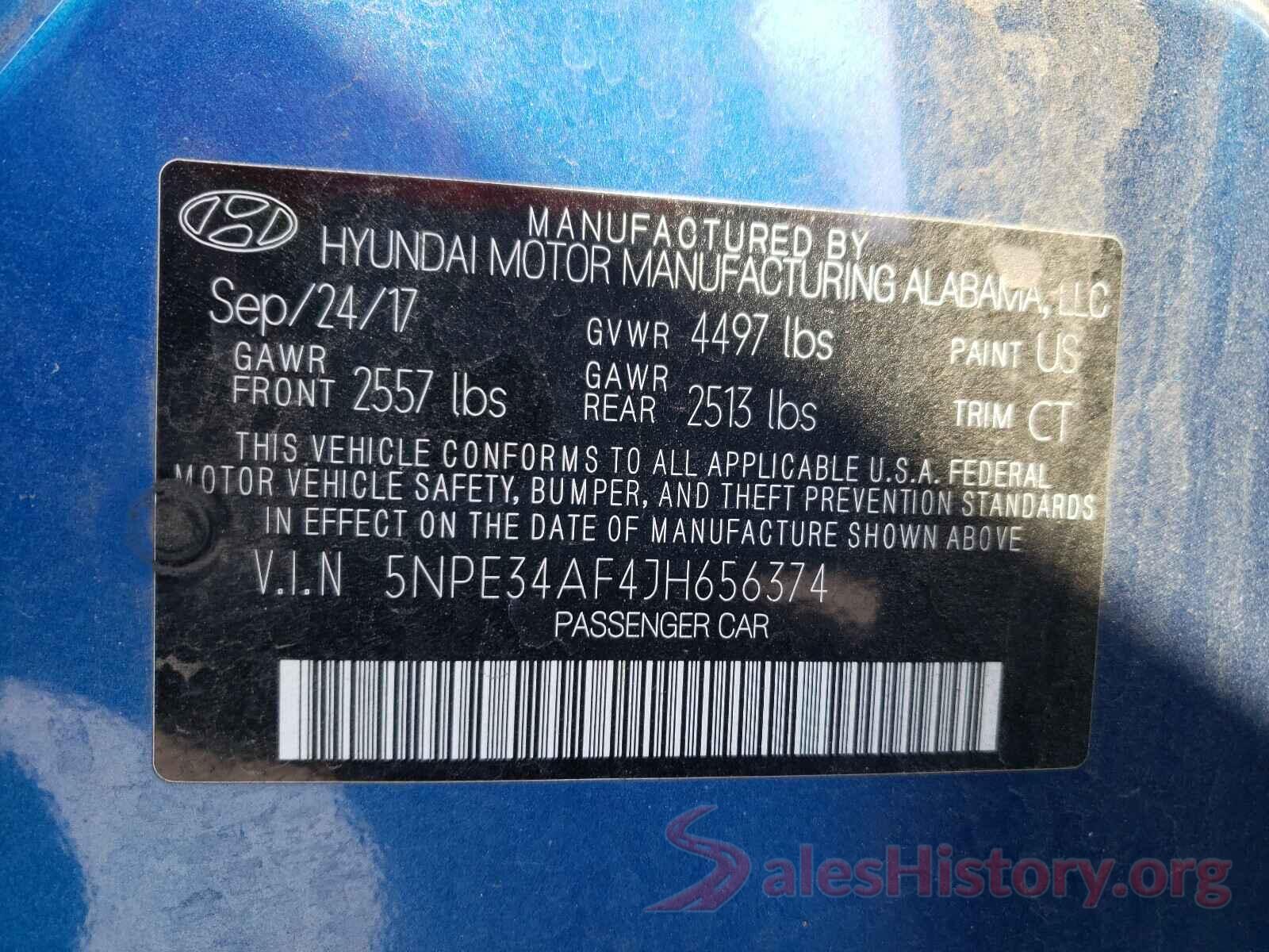 5NPE34AF4JH656374 2018 HYUNDAI SONATA