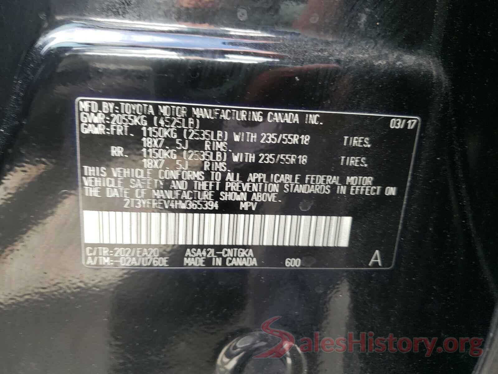 2T3YFREV4HW365394 2017 TOYOTA RAV4