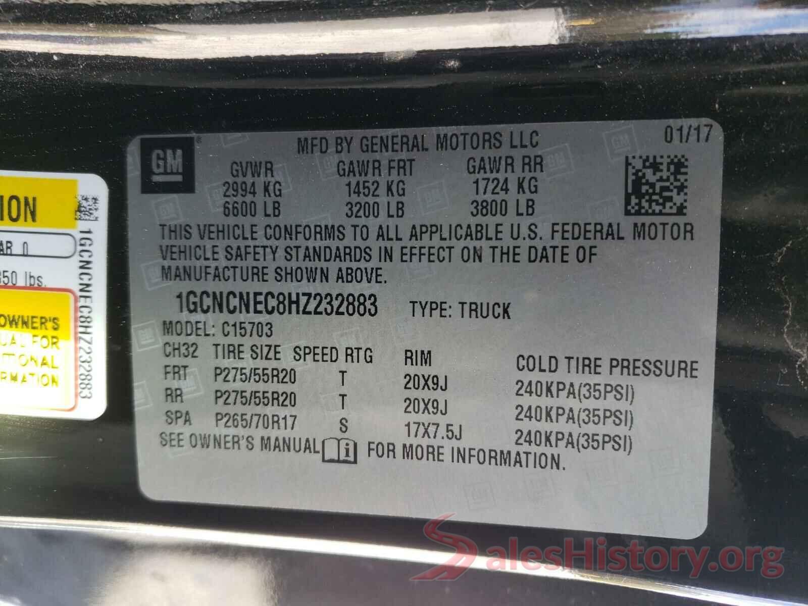 1GCNCNEC8HZ232883 2017 CHEVROLET SILVERADO