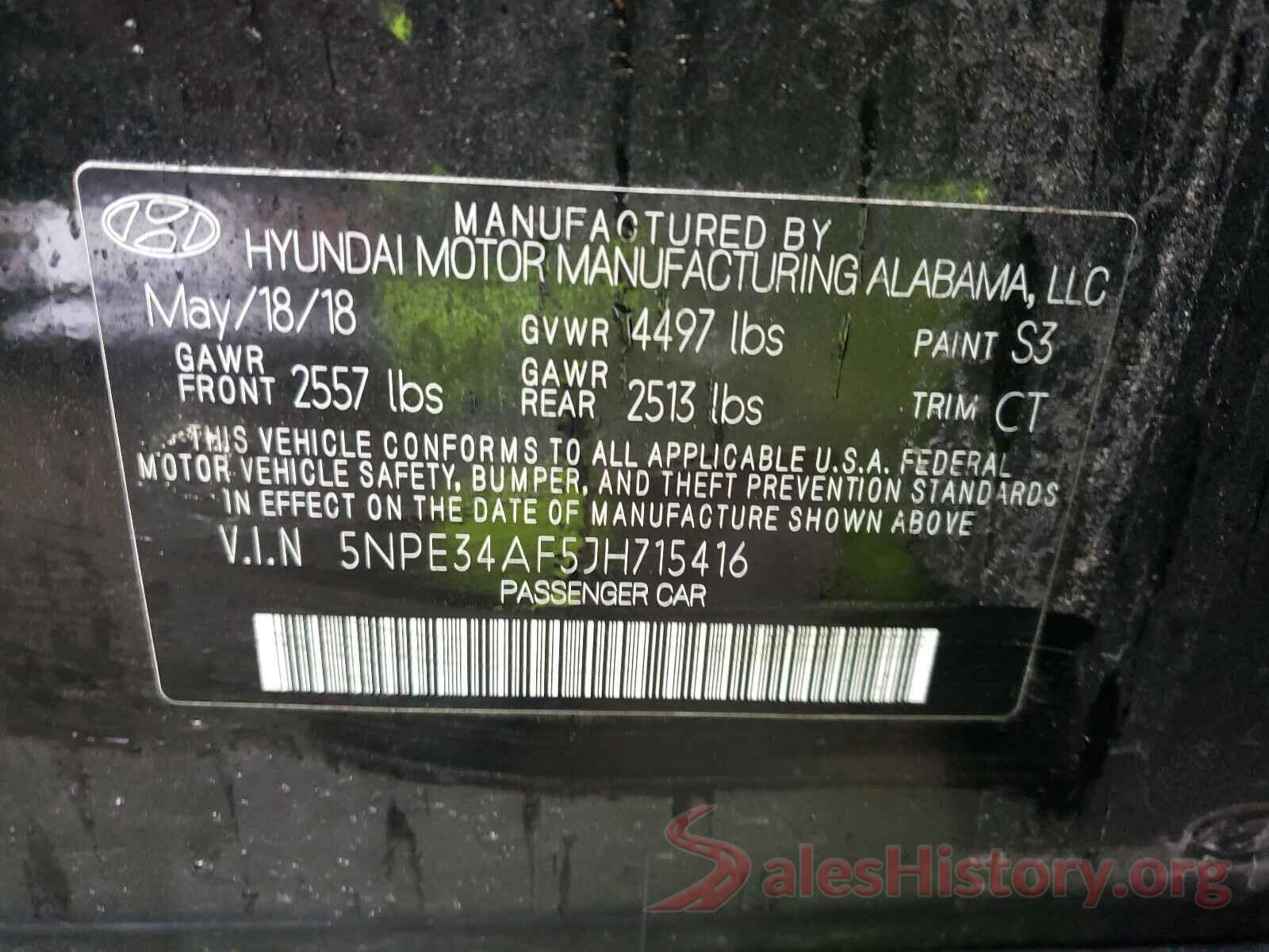 5NPE34AF5JH715416 2018 HYUNDAI SONATA