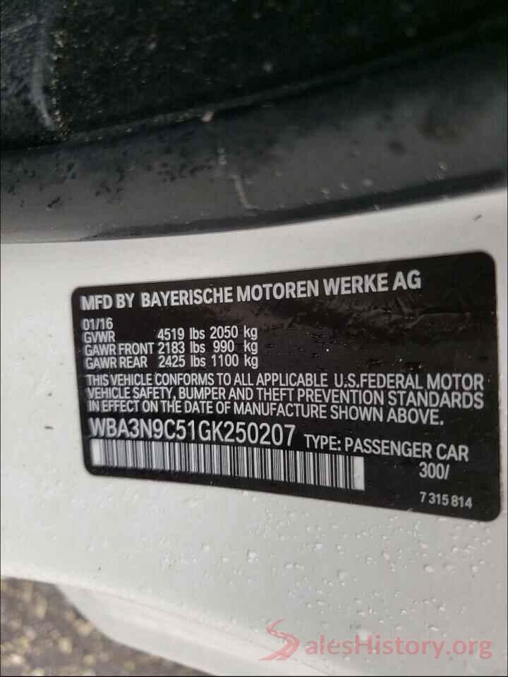 WBA3N9C51GK250207 2016 BMW 4 SERIES