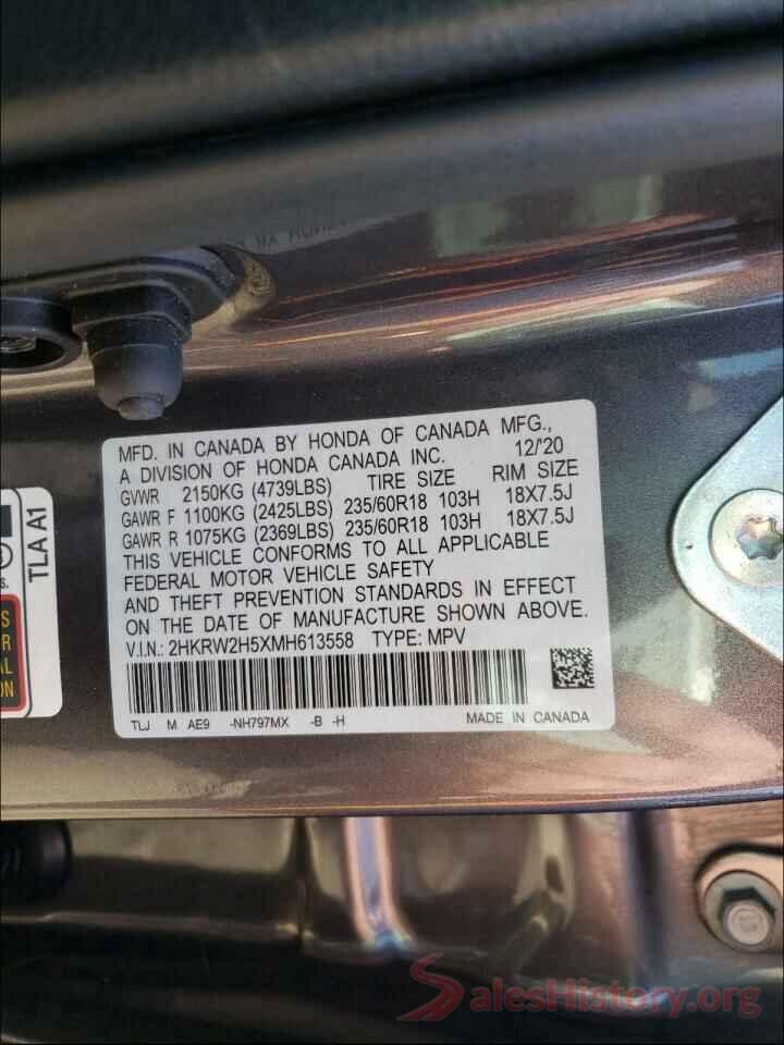 2HKRW2H5XMH613558 2021 HONDA CRV