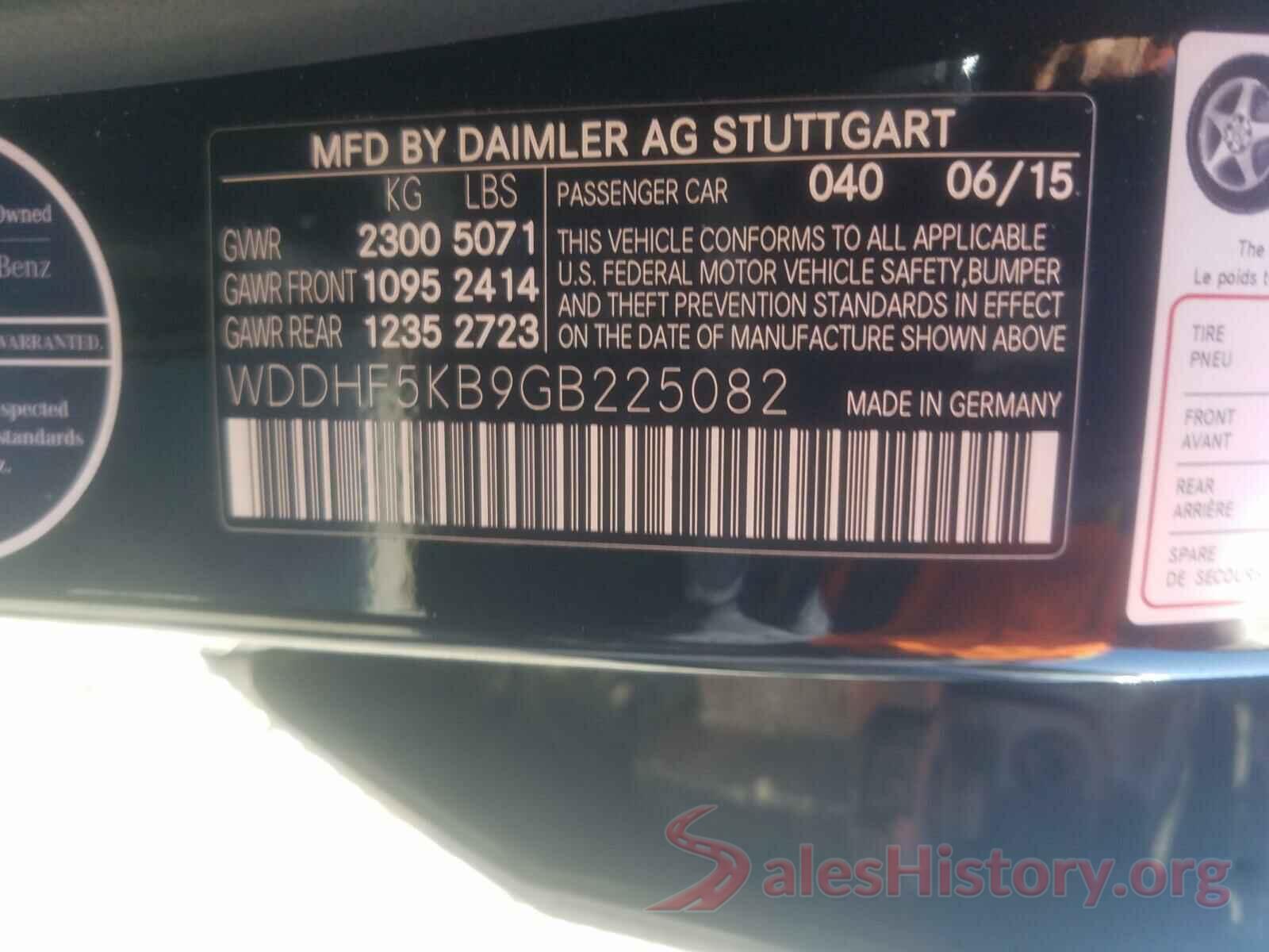 WDDHF5KB9GB225082 2016 MERCEDES-BENZ E CLASS