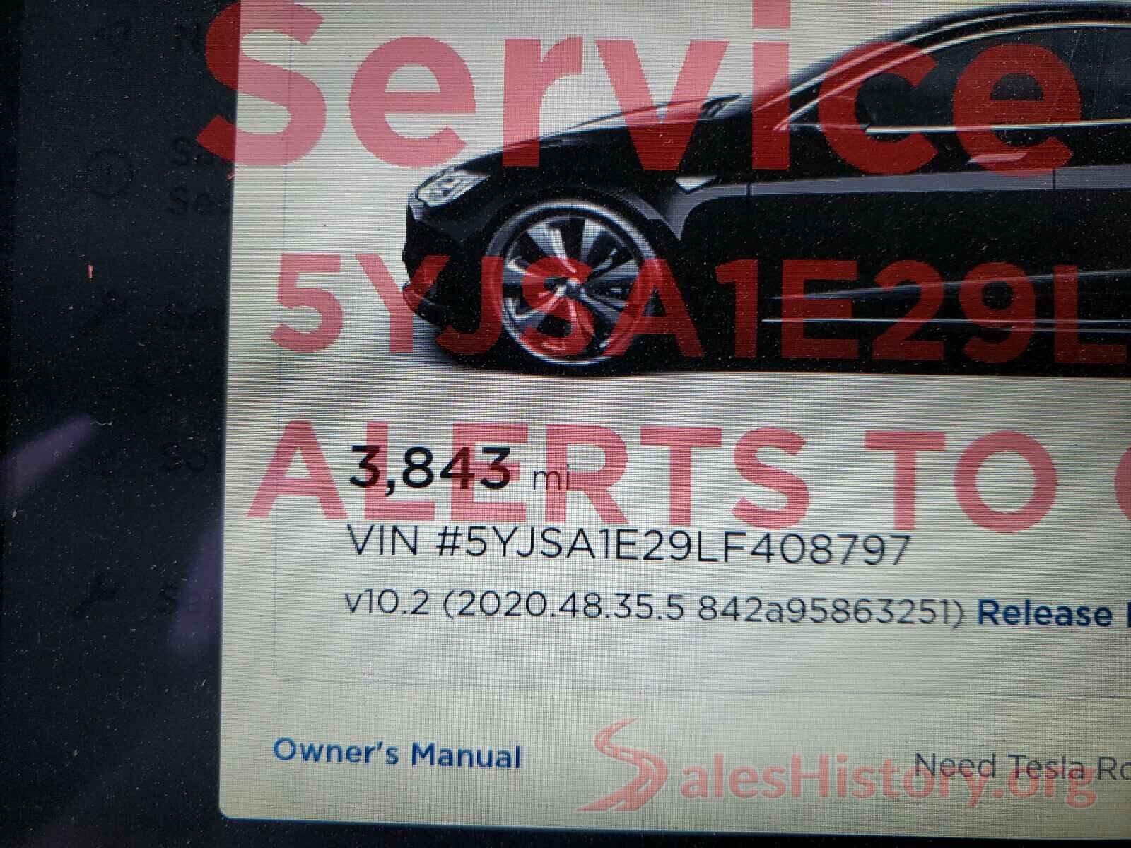 5YJSA1E29LF408797 2020 TESLA MODEL S