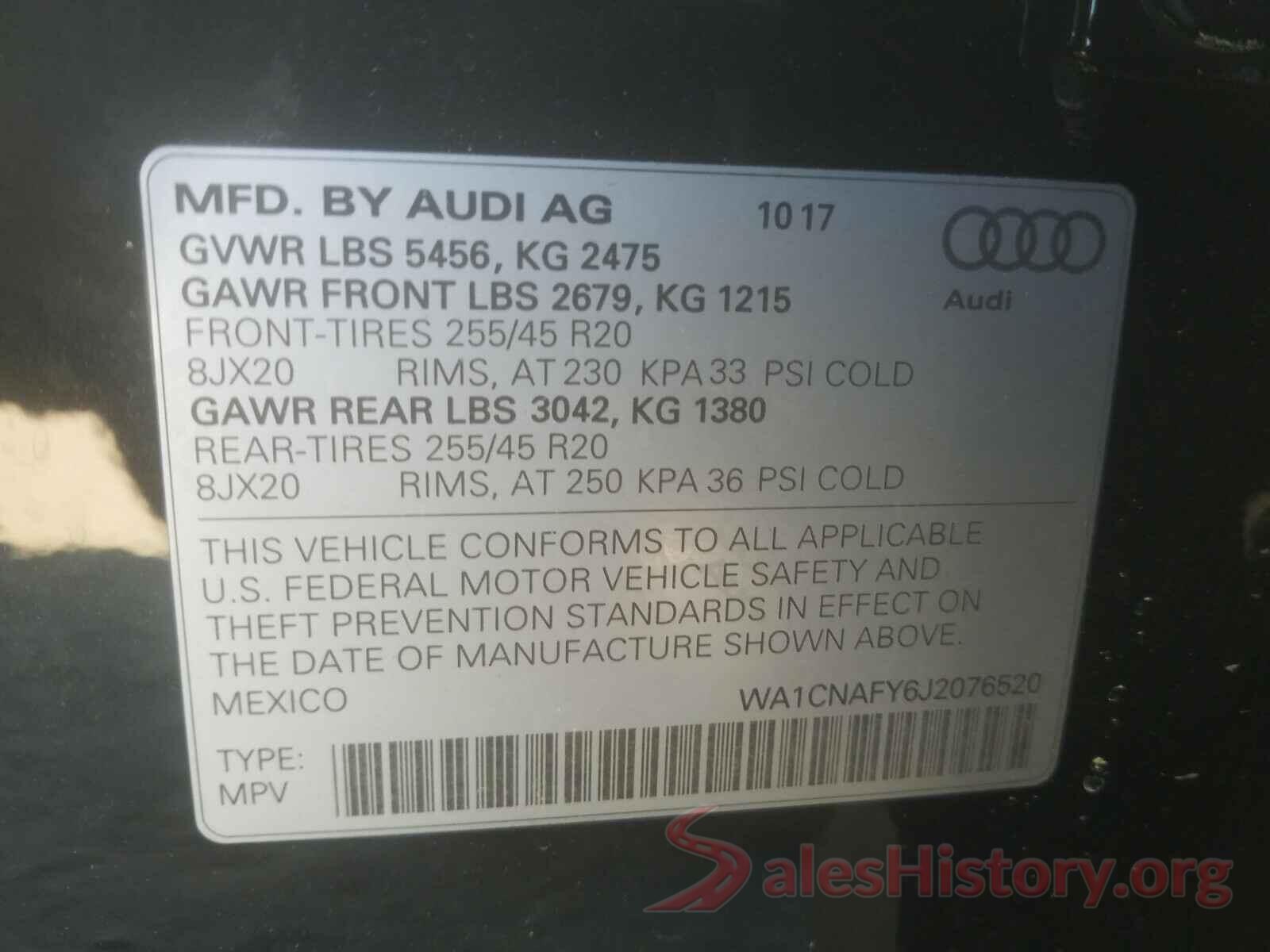 WA1CNAFY6J2076520 2018 AUDI Q5