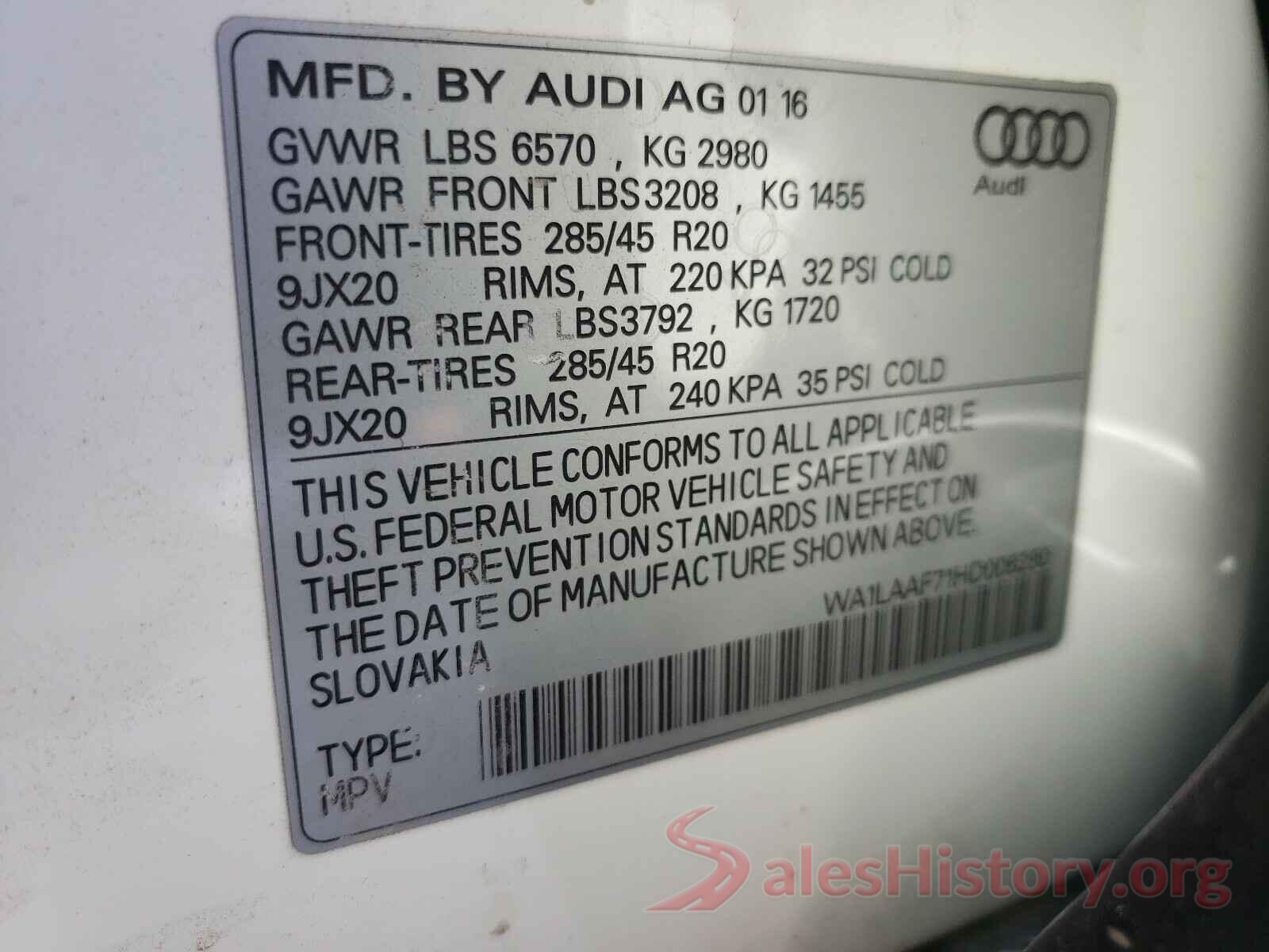 WA1LAAF71HD006280 2017 AUDI Q7