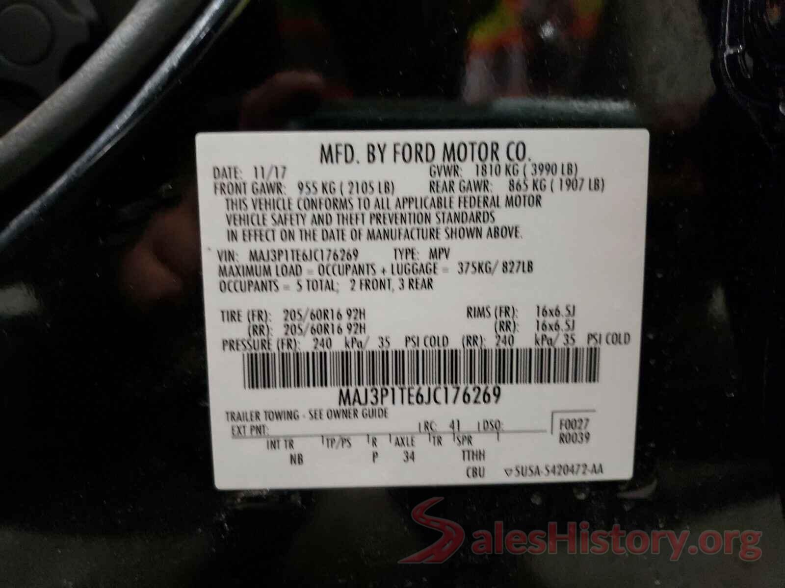 MAJ3P1TE6JC176269 2018 FORD ALL OTHER