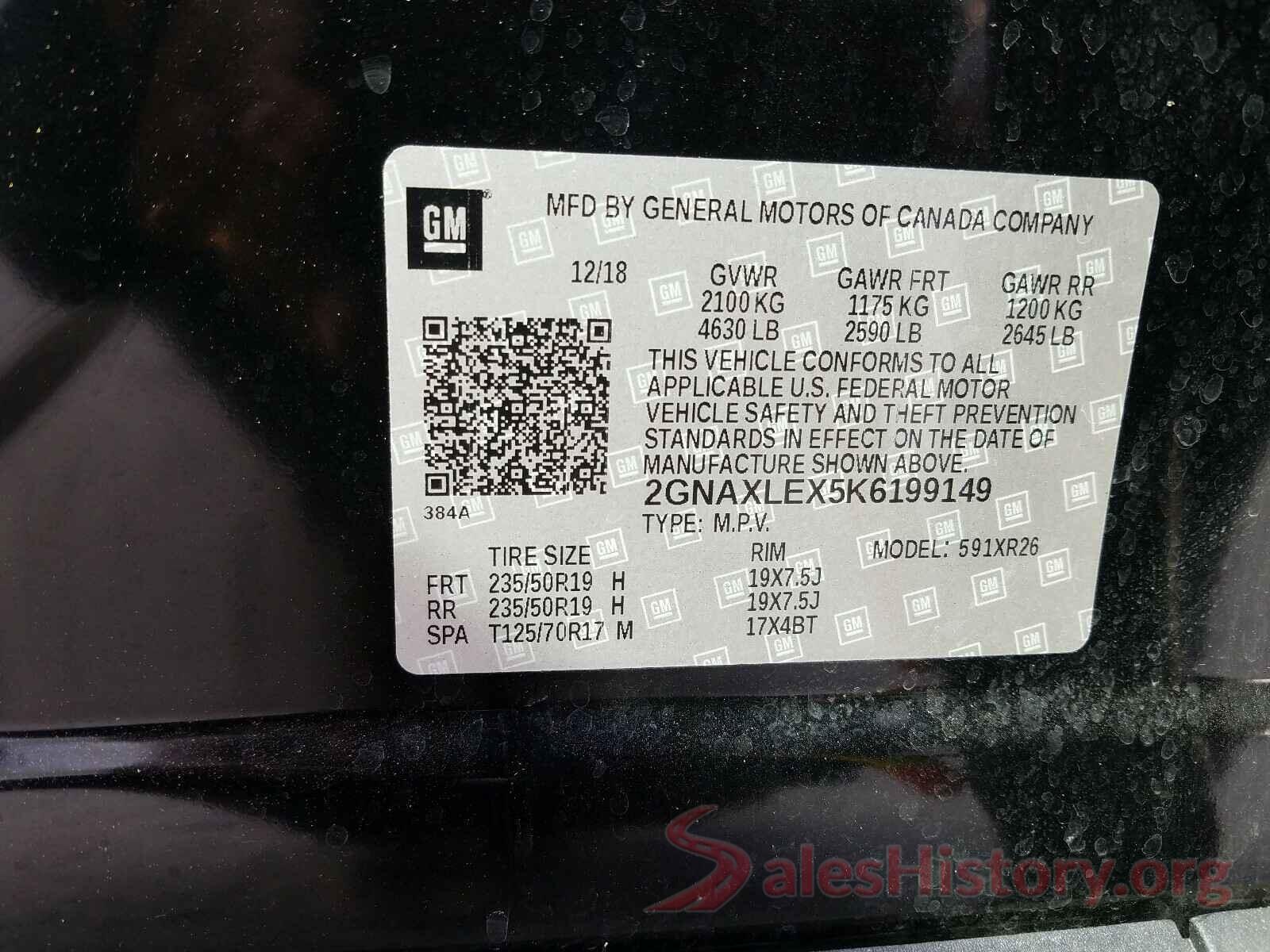 2GNAXLEX5K6199149 2019 CHEVROLET EQUINOX