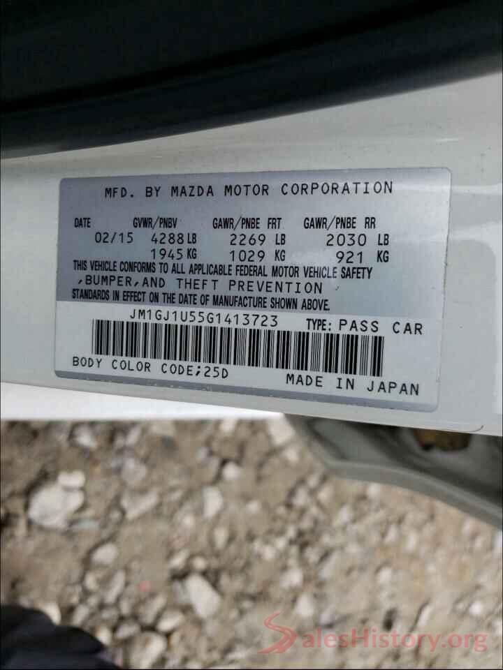 JM1GJ1U55G1413723 2016 MAZDA 6