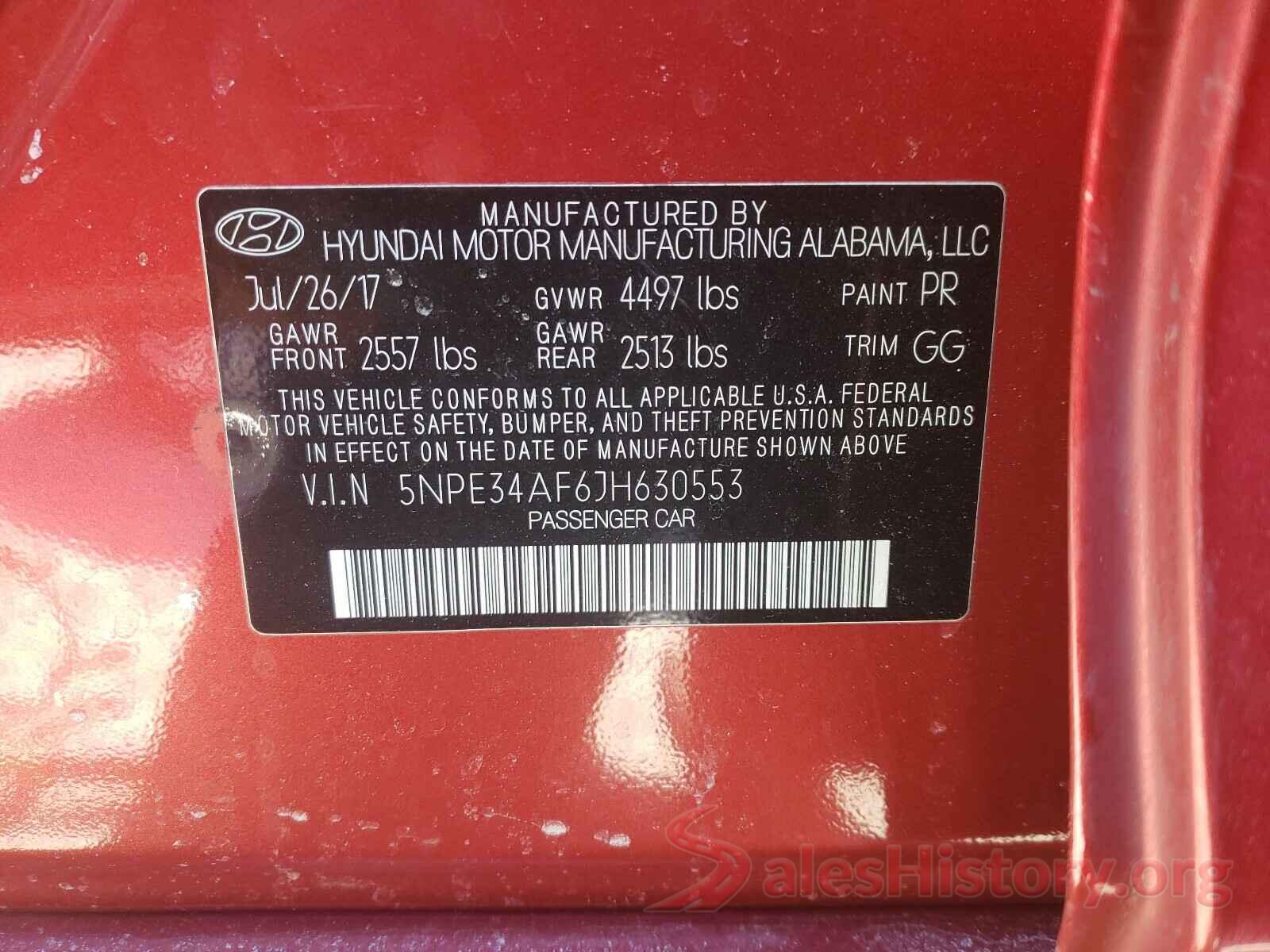 5NPE34AF6JH630553 2018 HYUNDAI SONATA