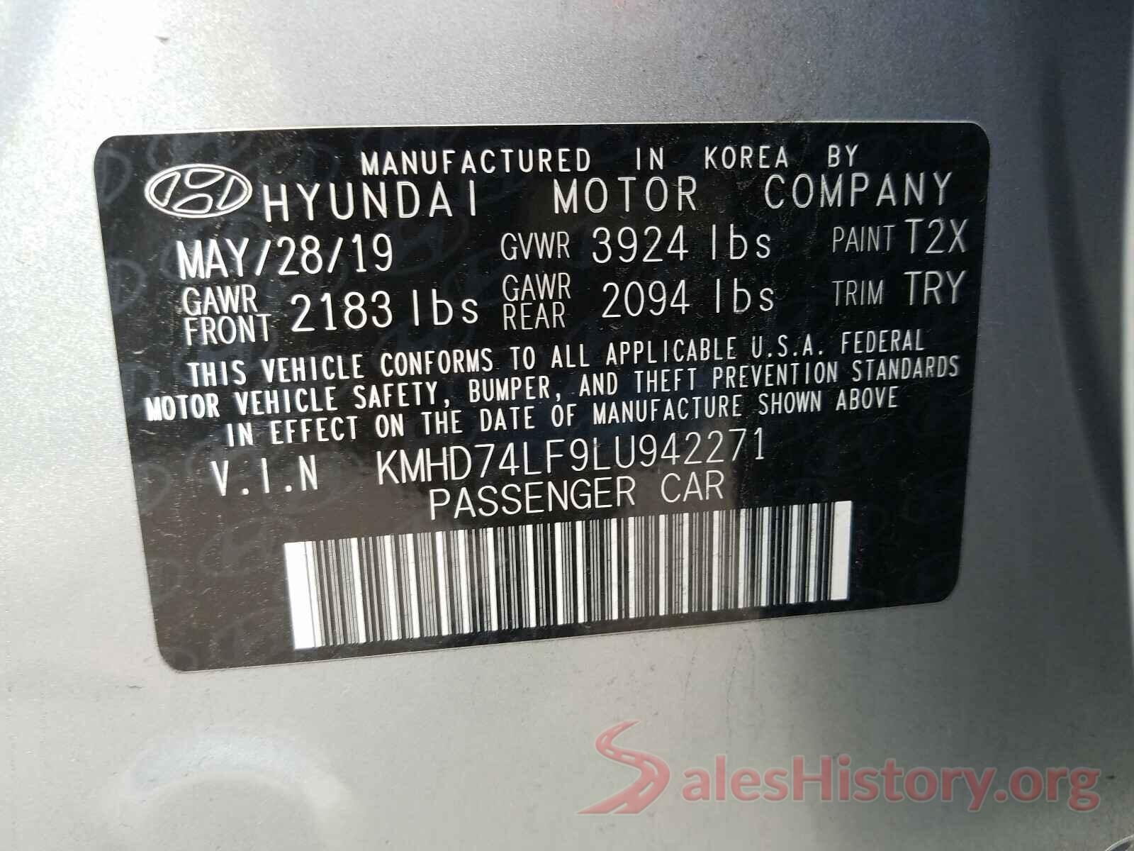 KMHD74LF9LU942271 2020 HYUNDAI ELANTRA