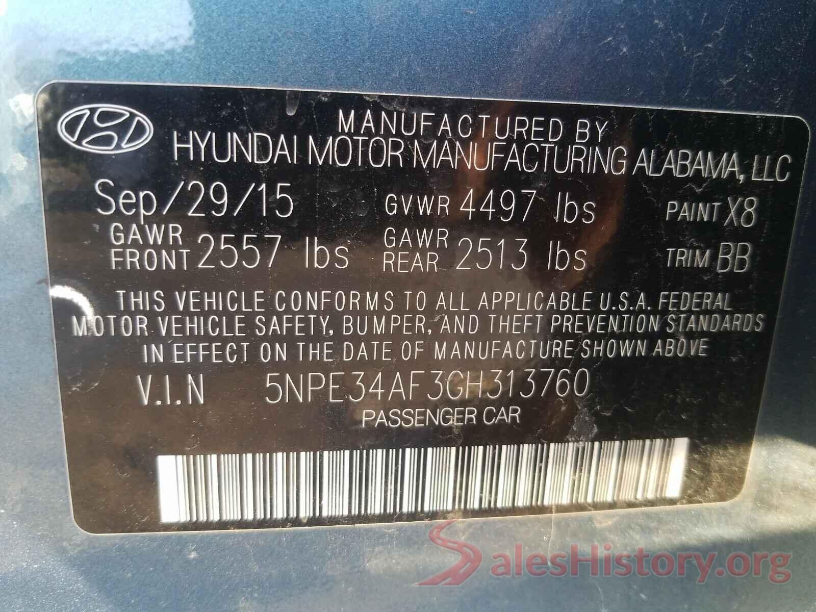 5NPE34AF3GH313760 2016 HYUNDAI SONATA