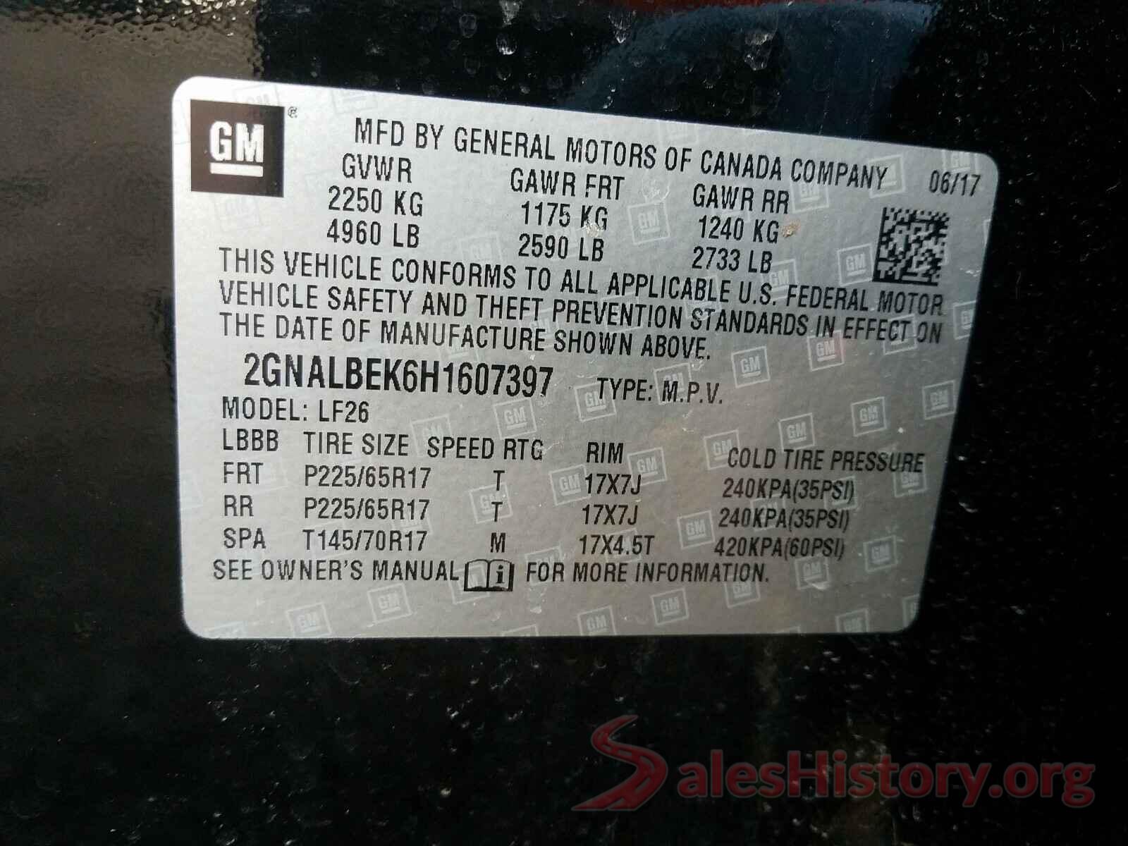 2GNALBEK6H1607397 2017 CHEVROLET EQUINOX