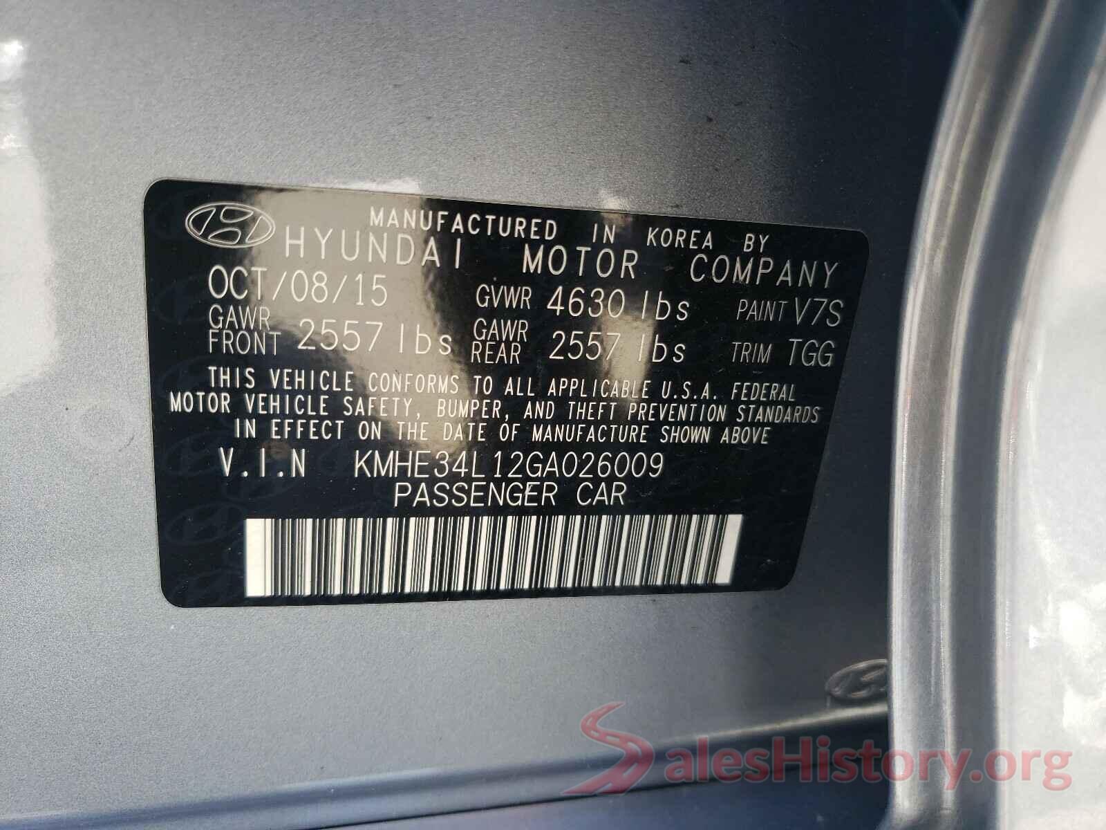 KMHE34L12GA026009 2016 HYUNDAI SONATA