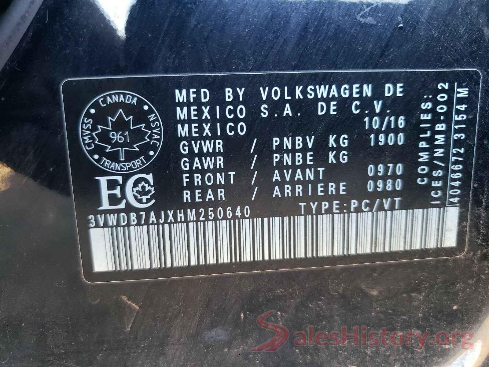 3VWDB7AJXHM250640 2017 VOLKSWAGEN JETTA