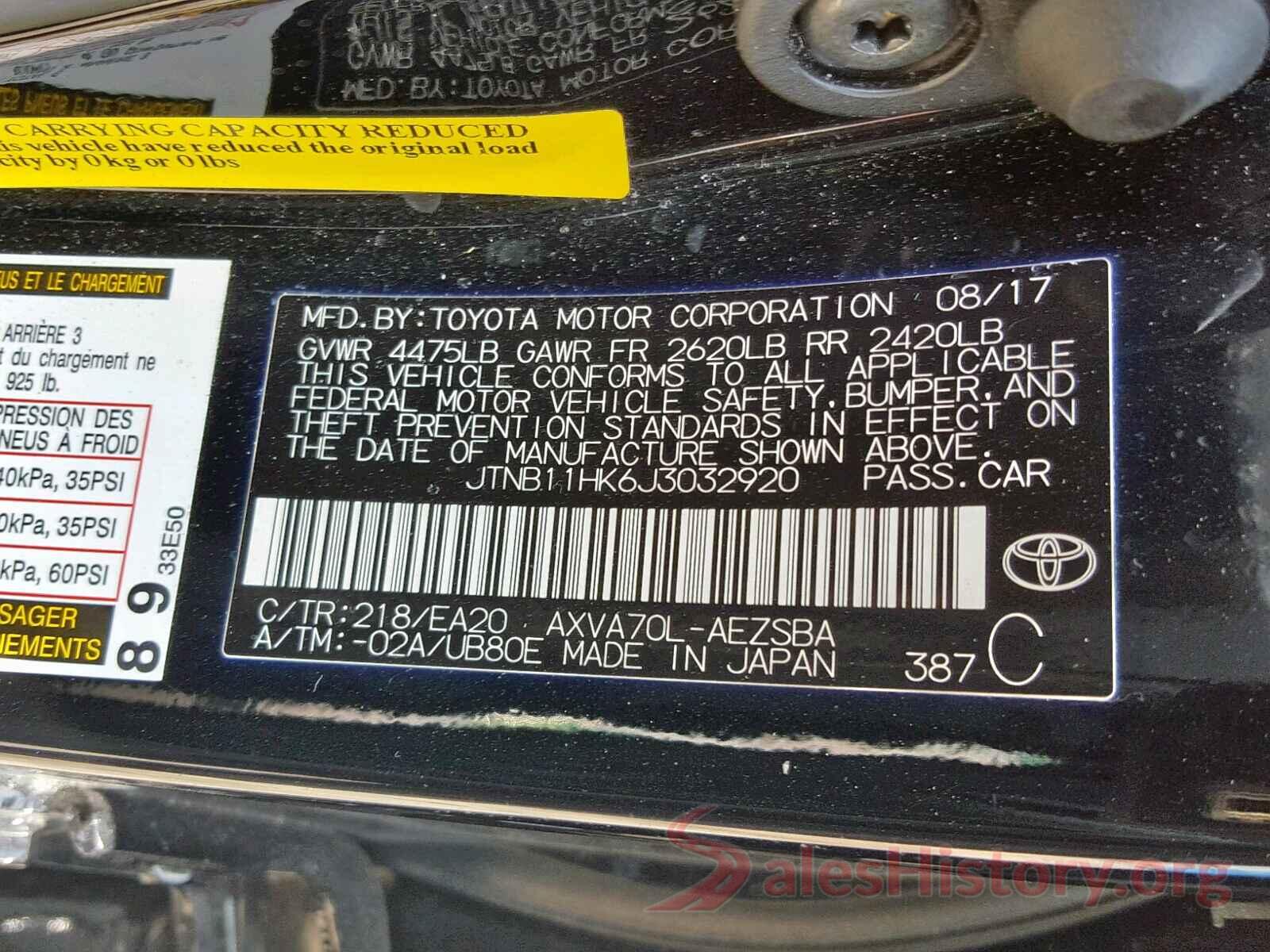 JTNB11HK6J3032920 2018 TOYOTA CAMRY