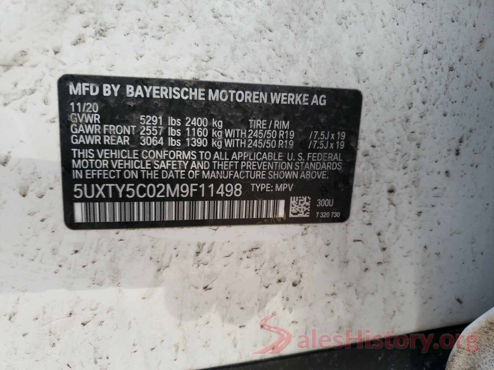 5UXTY5C02M9F11498 2021 BMW X3