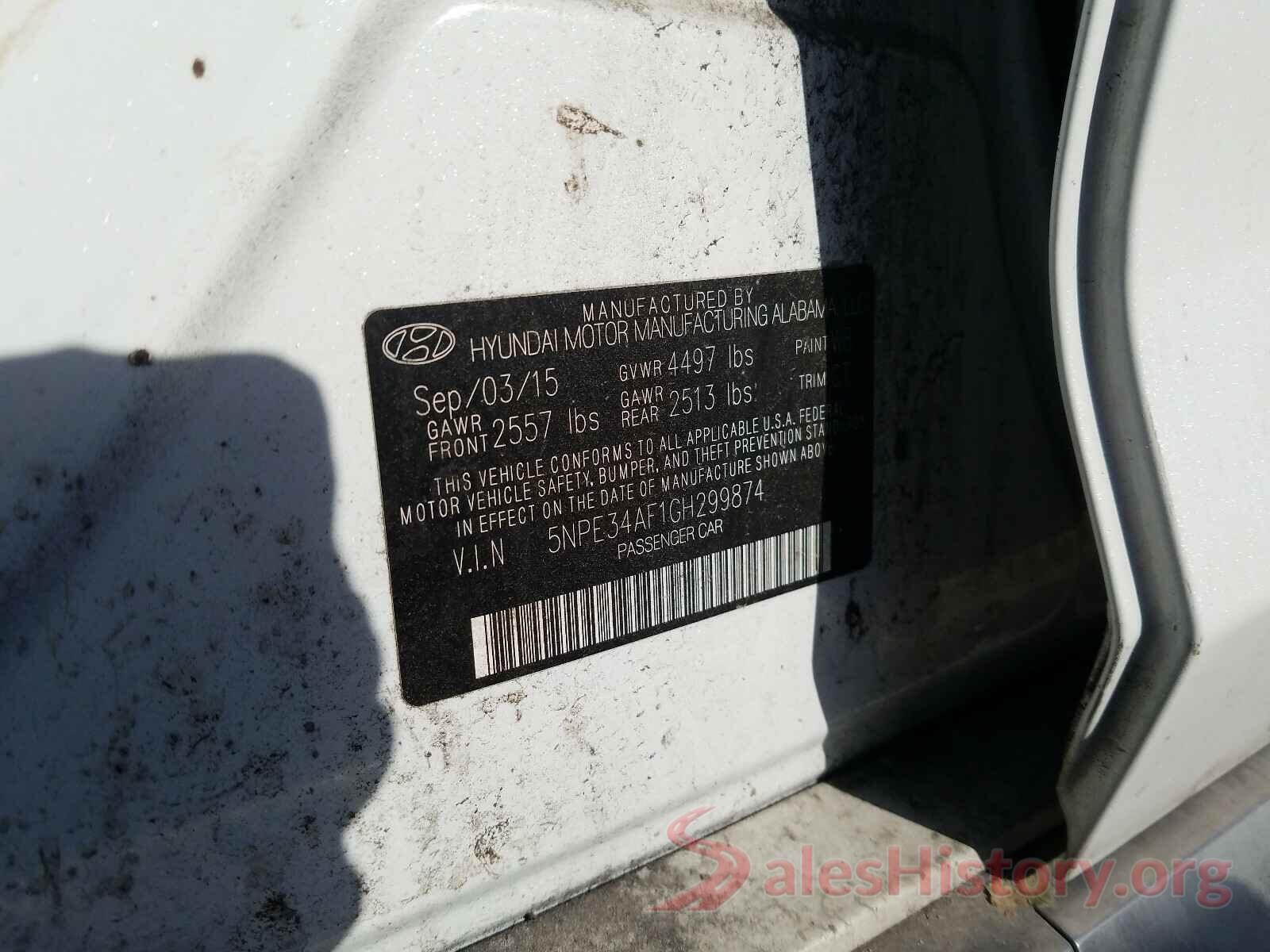 5NPE34AF1GH299874 2016 HYUNDAI SONATA