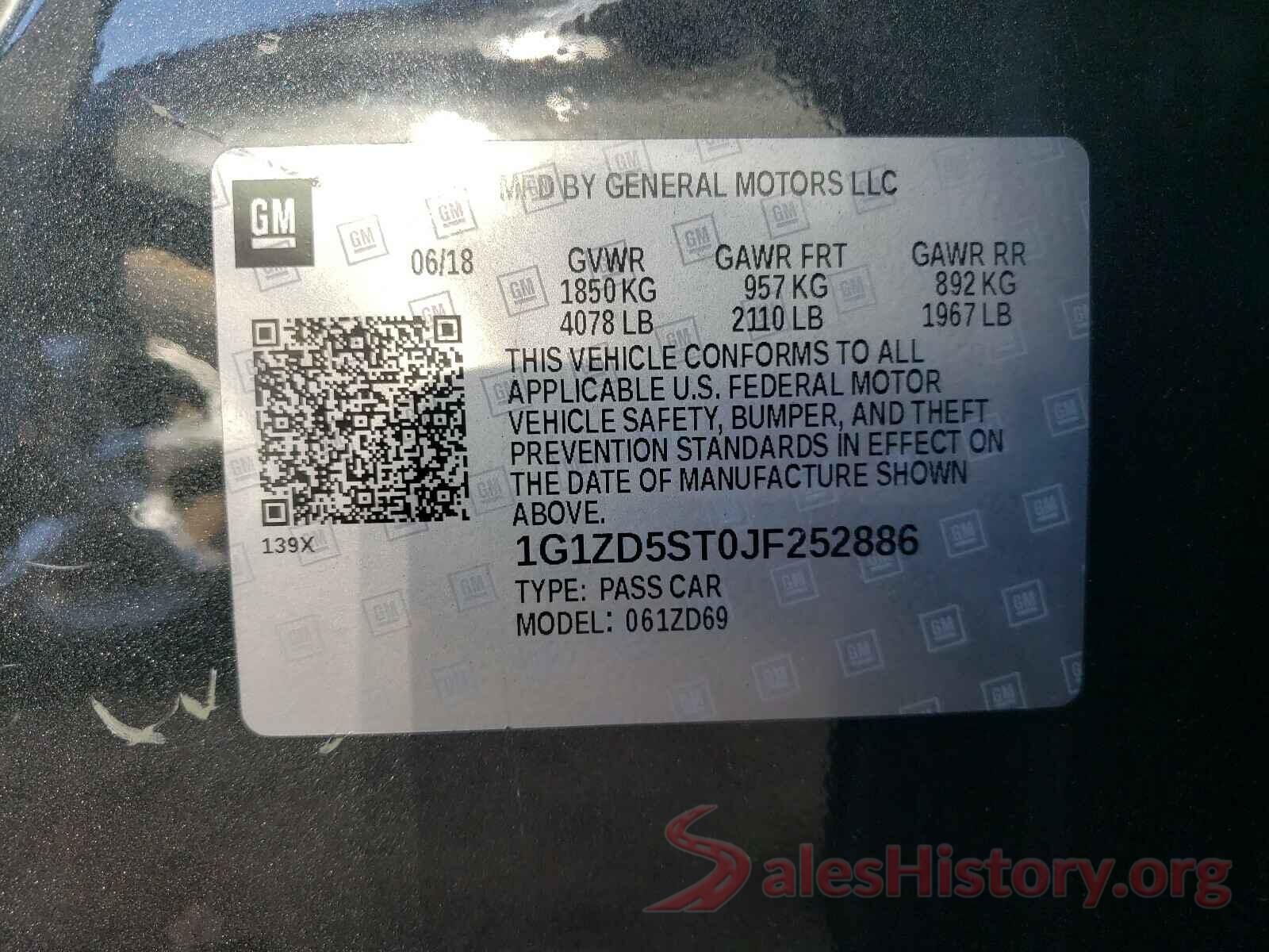 1G1ZD5ST0JF252886 2018 CHEVROLET MALIBU