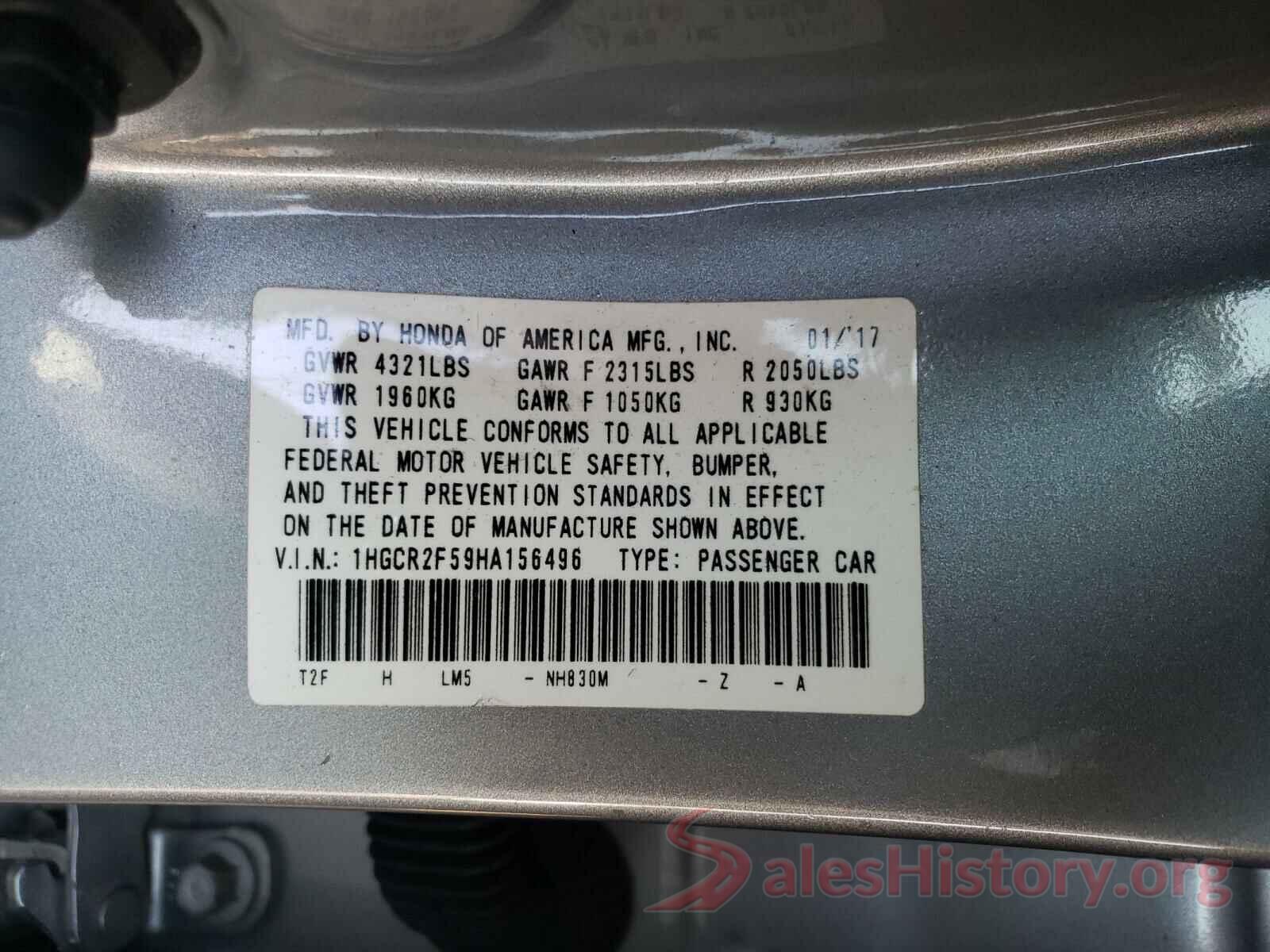 1HGCR2F59HA156496 2017 HONDA ACCORD