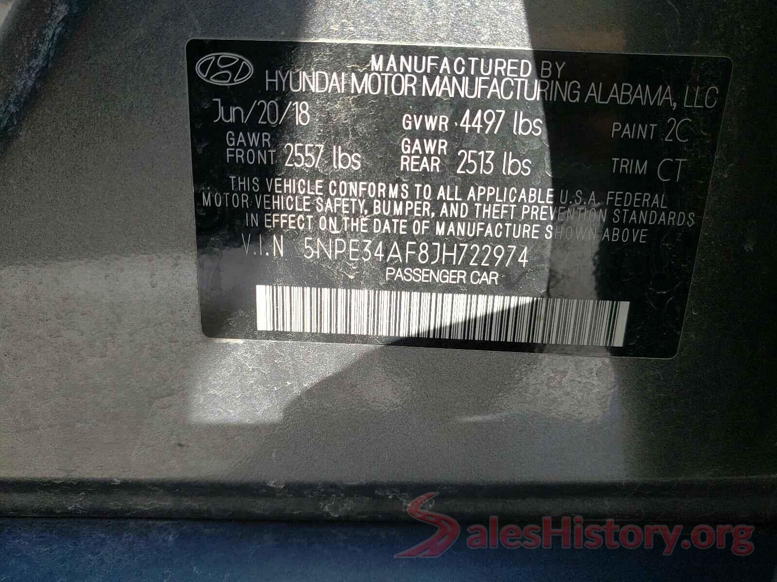 5NPE34AF8JH722974 2018 HYUNDAI SONATA