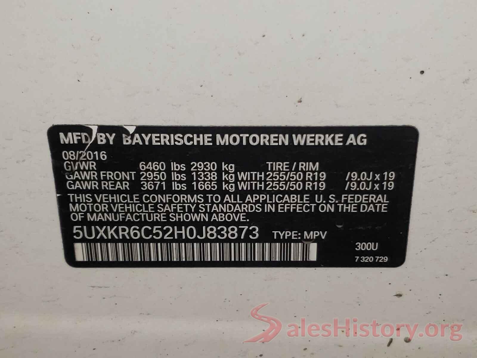 5UXKR6C52H0J83873 2017 BMW X5