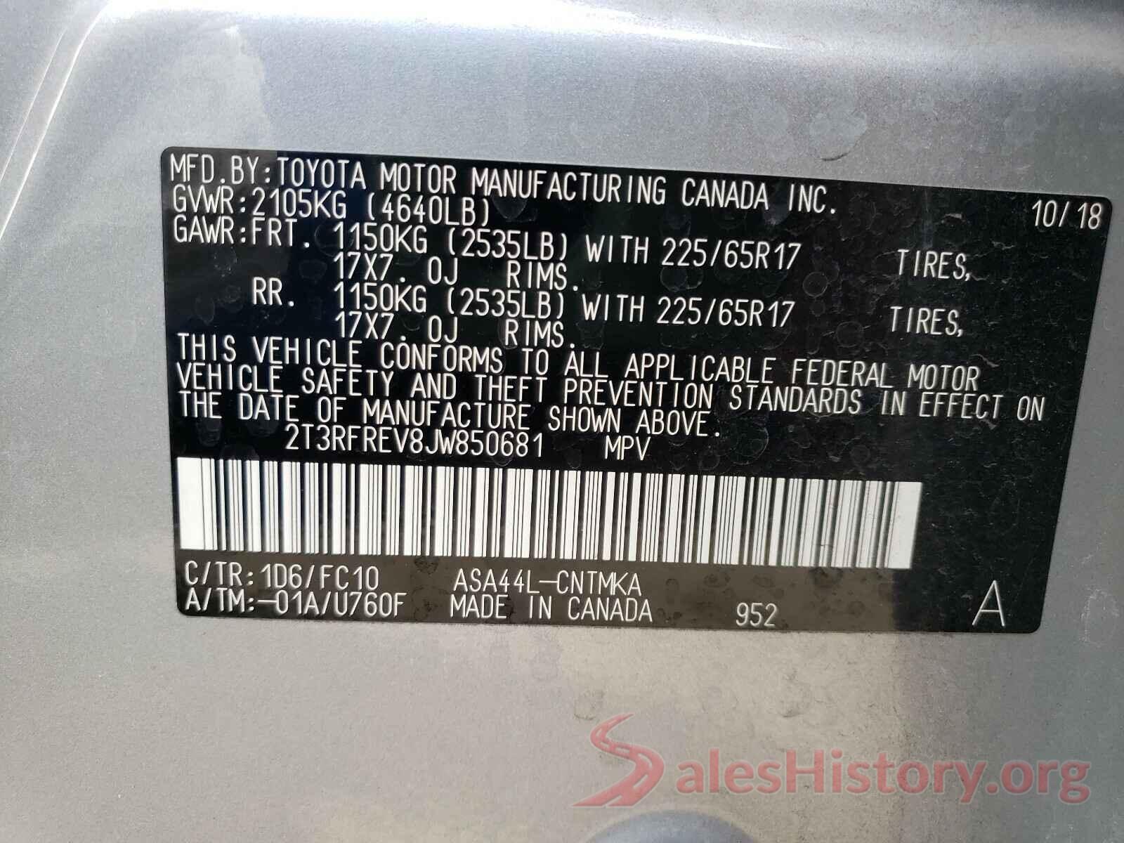 2T3RFREV8JW850681 2018 TOYOTA RAV4